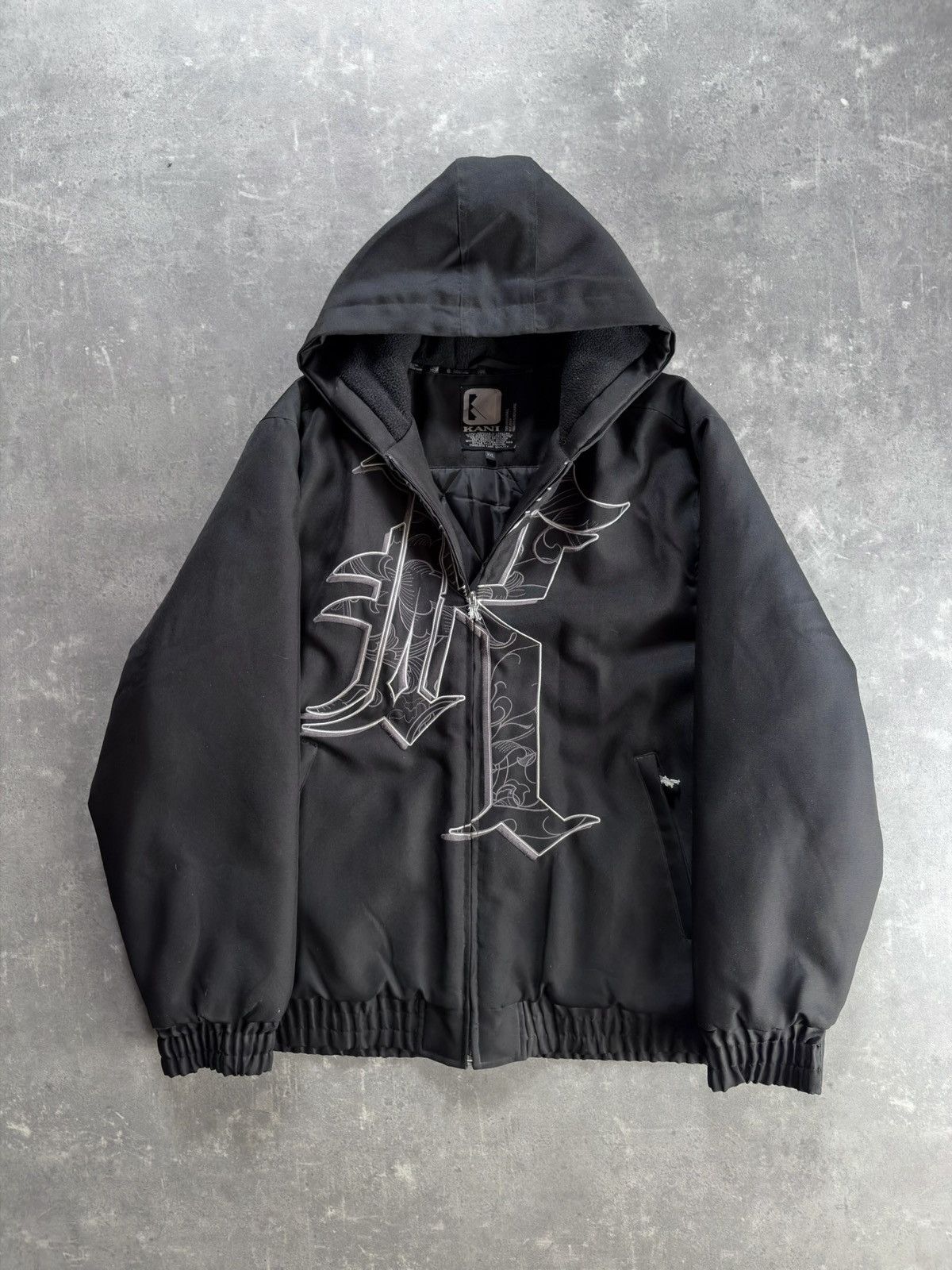 Karl Kani 00s Karl Kani Big Logo Baggy Hooded Bomber Jacket XXL Size US XXL / EU 58 / 5 - 1 Thumbnail