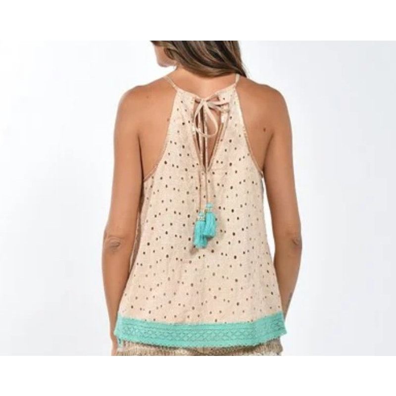 Other Gypsy Queen Paris Collection Eyelet Halter NWT Top Size M/L Size M / US 6-8 / IT 42-44 - 15 Thumbnail