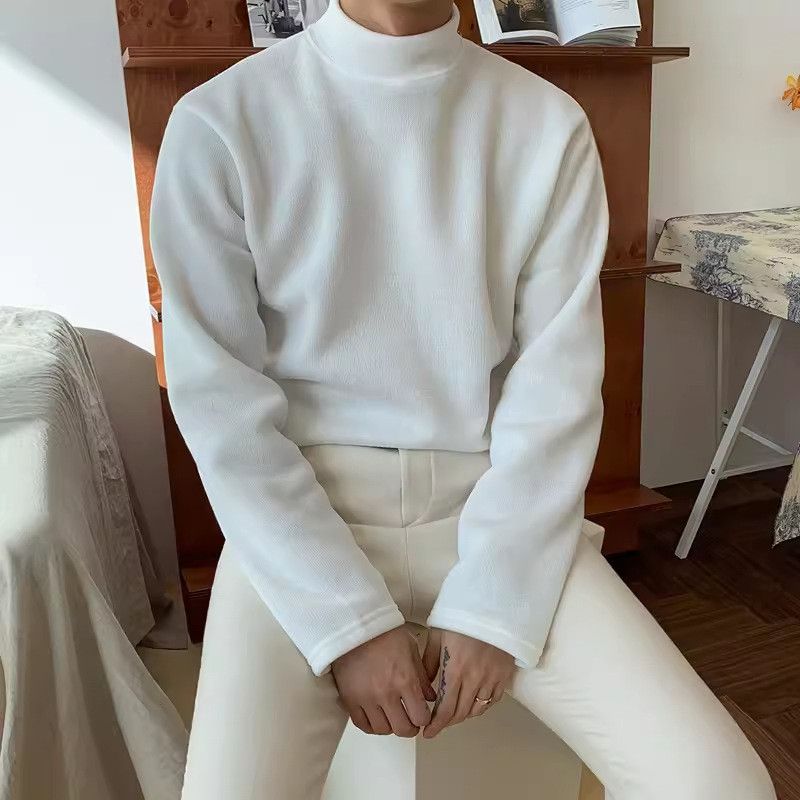 Other Turtle Neck White Knit Sweater Size US M / EU 48-50 / 2 - 1 Thumbnail