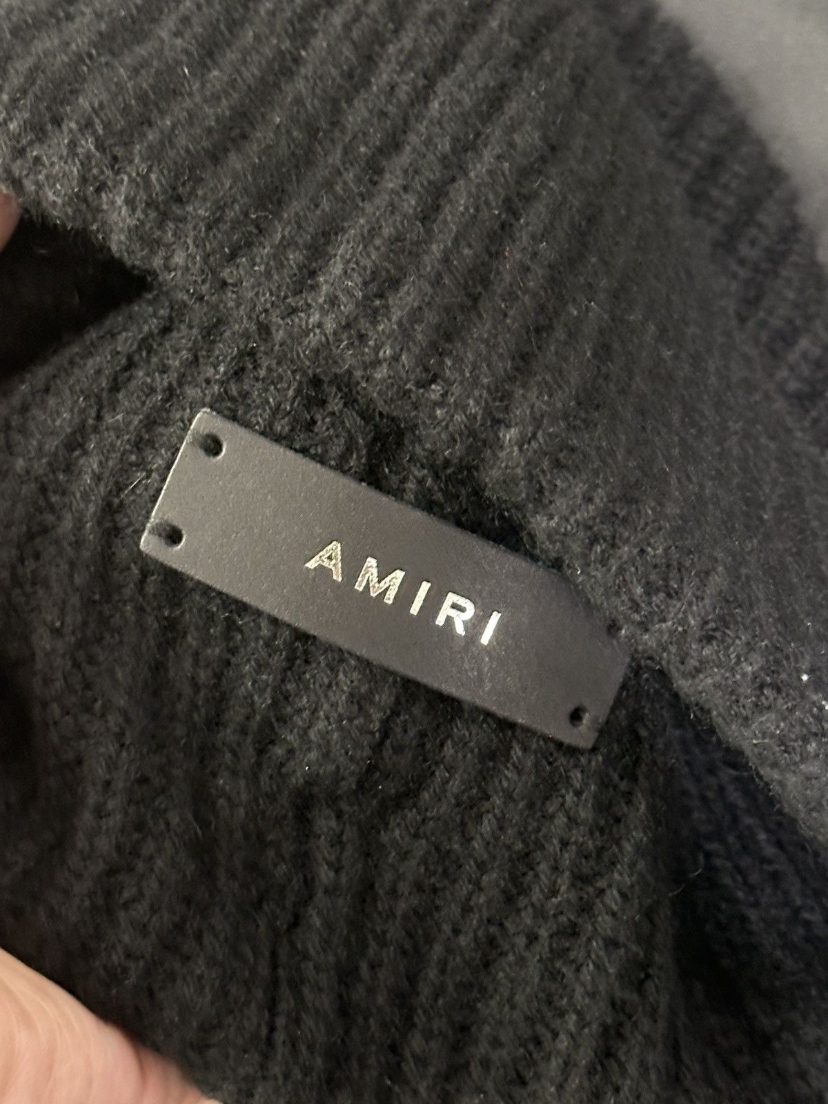 Amiri Amiri Cursive Logo Black Beanie Size ONE SIZE - 5 Thumbnail