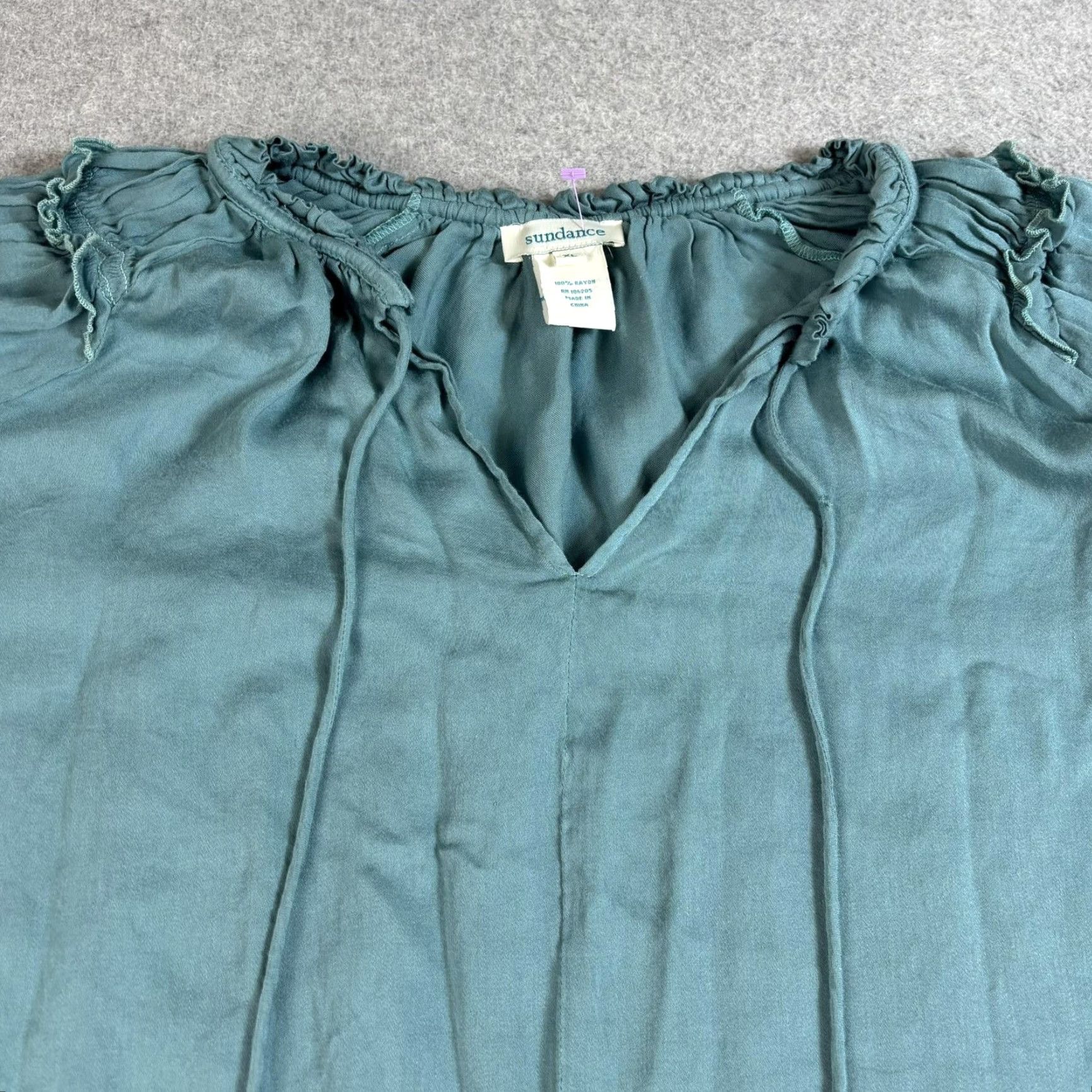 Vintage Sundance Shirt Women XL Green Ruffle Tunic Long Sleeve Boho Casual Blouse Size XL / US 12-14 / IT 48-50 - 7 Thumbnail