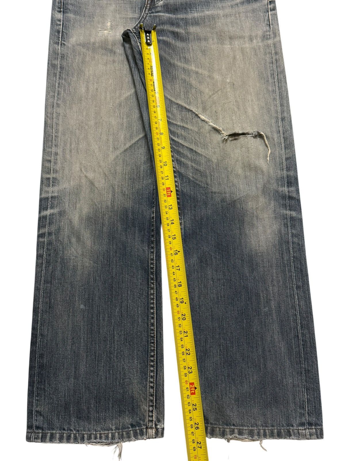 Uniqlo Vintage Y2K Japanese Uniqlo Mud Wash Whiskers Distress Baggy Size US 30 / EU 46 - 10 Thumbnail