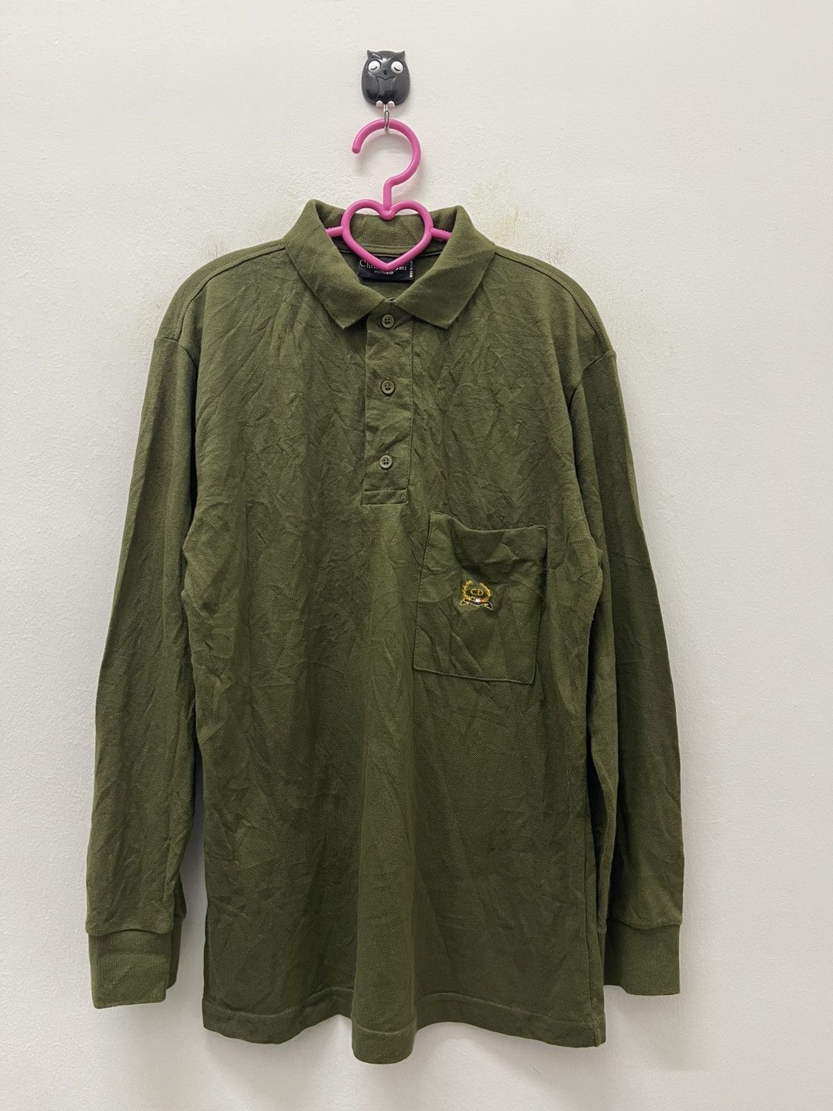 Christian Dior Monsieur Rare Vintage CHRISTIAN DIOR Monsieur Olive Polo Size US M / EU 48-50 / 2 - 1 Thumbnail
