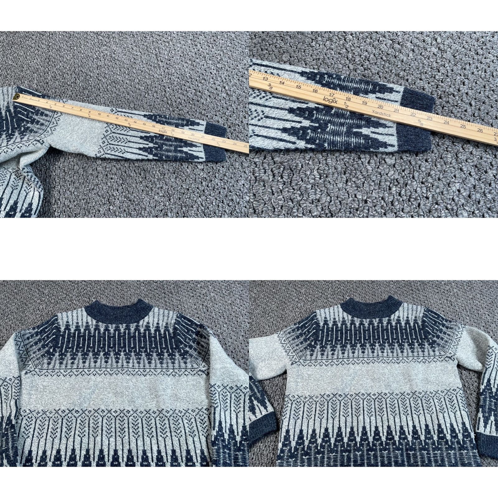 Eddie Bauer VINTAGE Eddie Bauer Wool Blend Fair Isle Sweater Women Large Gray Crew Neck Heavyweight Knit Pullover 90s Hipster Retro Ski Womens Size L / US 10 / IT 46 - 8 Thumbnail