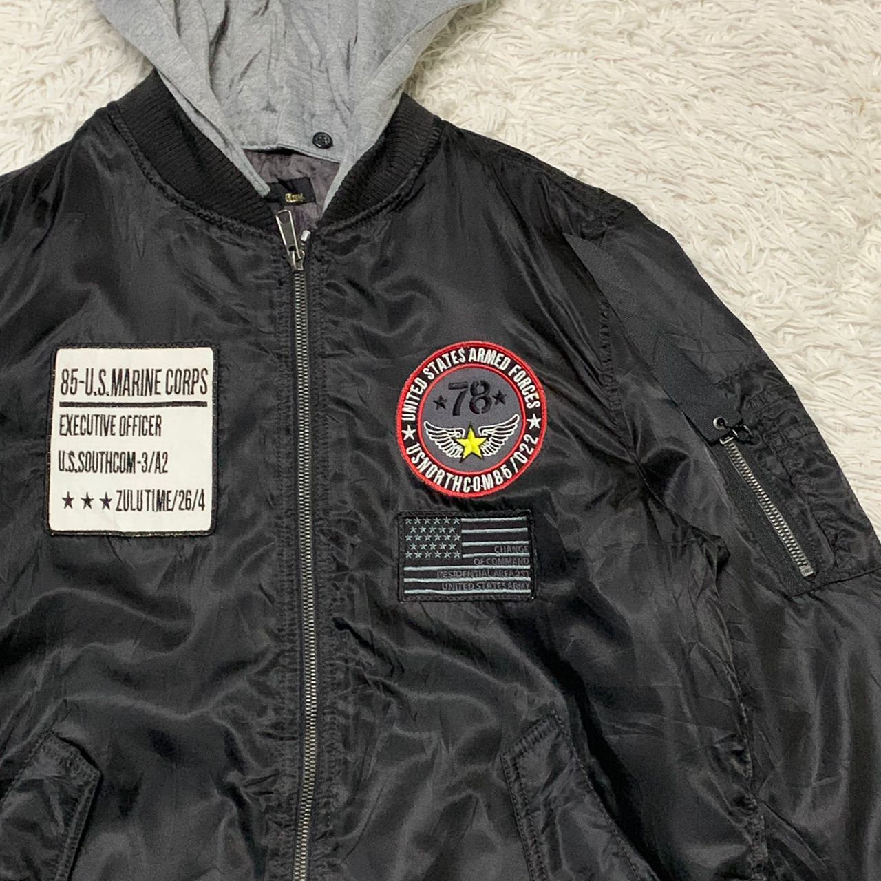 Japanese Brand Usaf Us Marine Corps Jacket With Hoodie Size US L / EU 52-54 / 3 - 4 Thumbnail