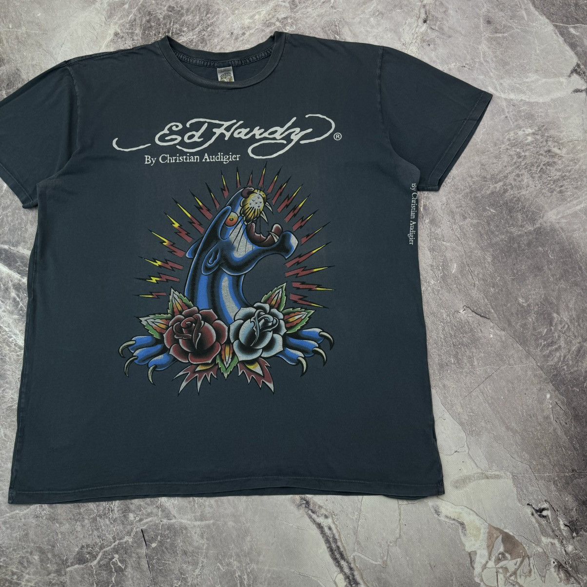 Christian Audigier × Ed Hardy Vintage Ed Hardy T shirt Pantera Roses Christian Audigier XL Size US XL / EU 56 / 4 - 6 Thumbnail