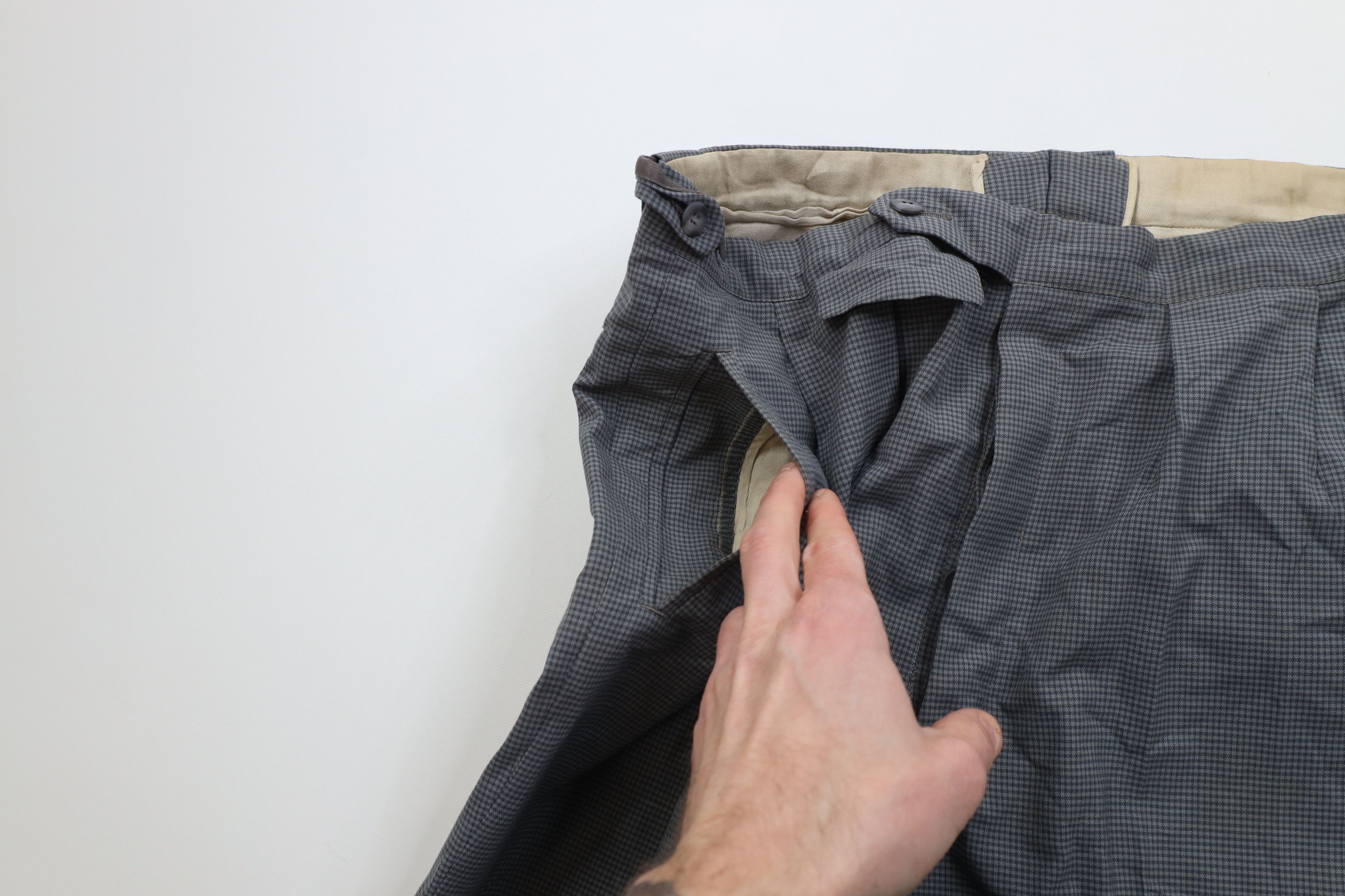 Vintage Vintage 30s Rockabilly Wool Blend Chino Pants Houndstooth Size US 34 / EU 50 - 6 Thumbnail