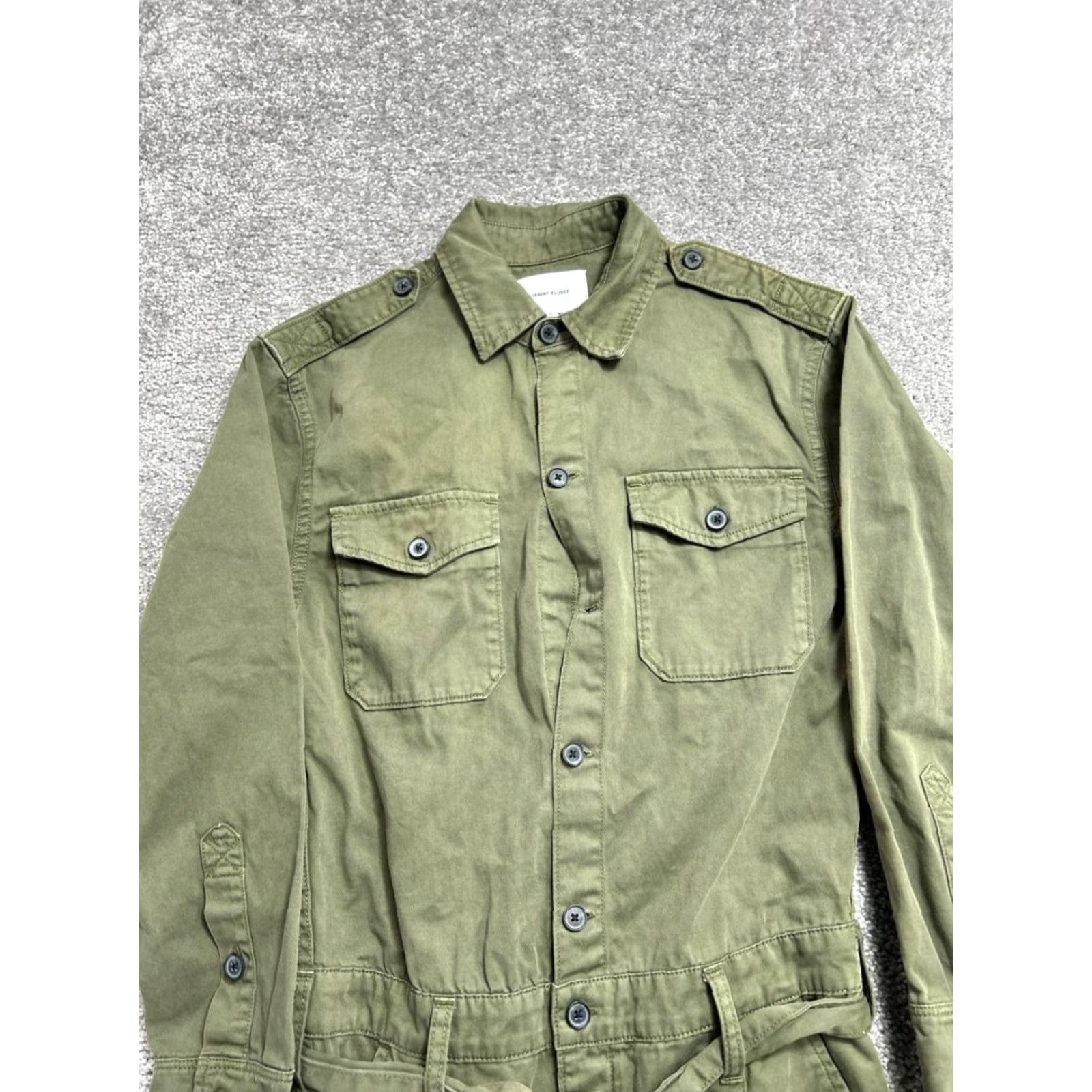 Vintage Current Elliott Jumpsuit Women’s Green Denim Cotton Belted Mele Coverall (0) Size 25" / US 0 / IT 36 - 7 Thumbnail