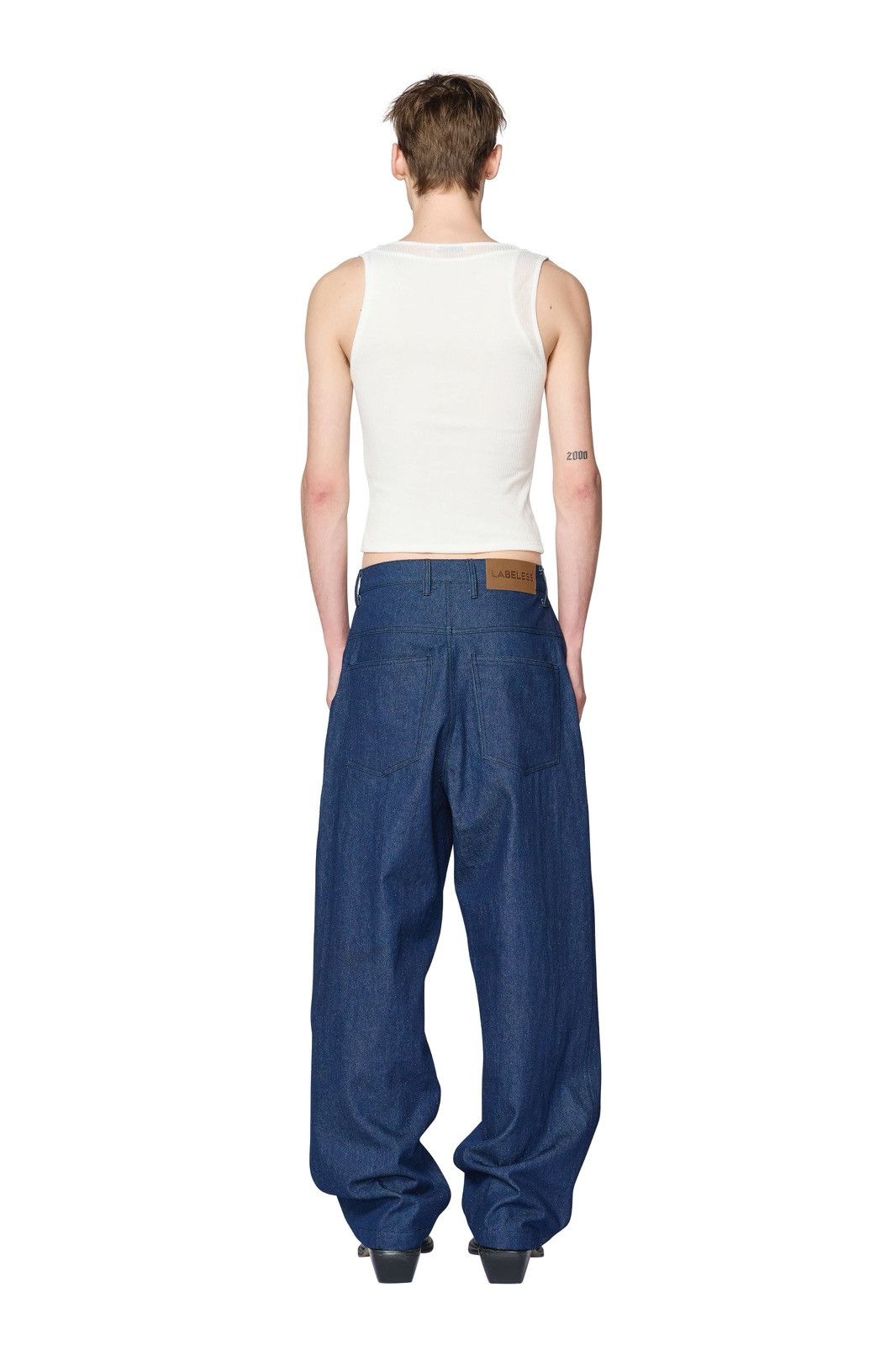 Other LABELESS Blue Glittery Tucked Denim Trousers Baggy Size 3 Size US 34 / EU 50 - 2 Thumbnail