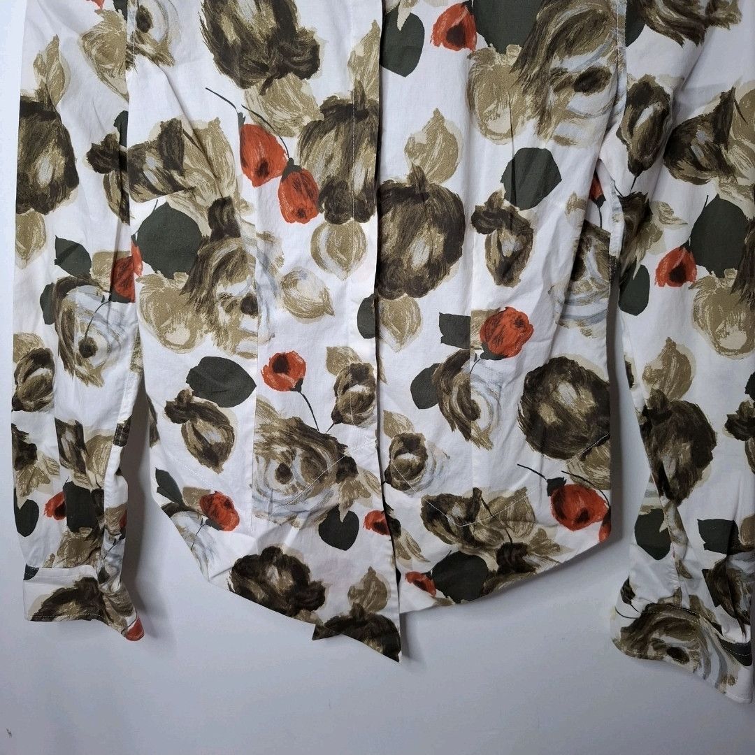 Dolce & Gabbana DOLCE & GABBANA Beige Floral Roses Buttoned Shirt Size XS / US 0-2 / IT 36-38 - 5 Thumbnail