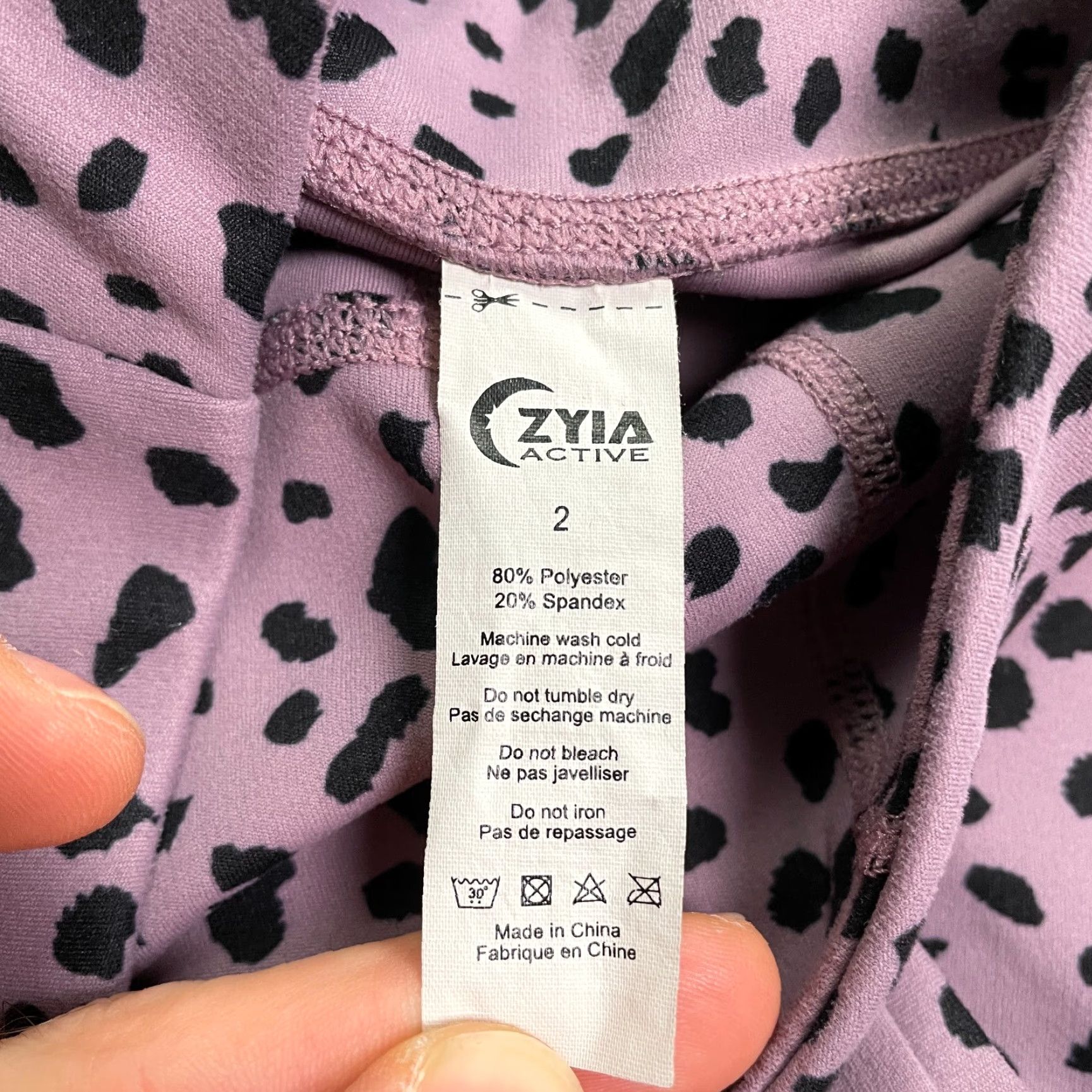 Vintage Zyia Leggings Womens 2 Purple Leopard Animal Print Active Compression Athletic Yoga Gym 24x24 Size 26" / US 2 / IT 38 - 5 Thumbnail