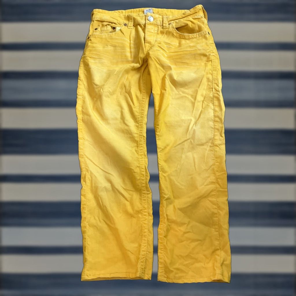 True Religion True Religion Jeans Pant Women Skinny Corduroy Yellow 5-Pocket Stretch Full Length Shannan Shannon Size 24" / US 00 / IT 34 - 1 Thumbnail