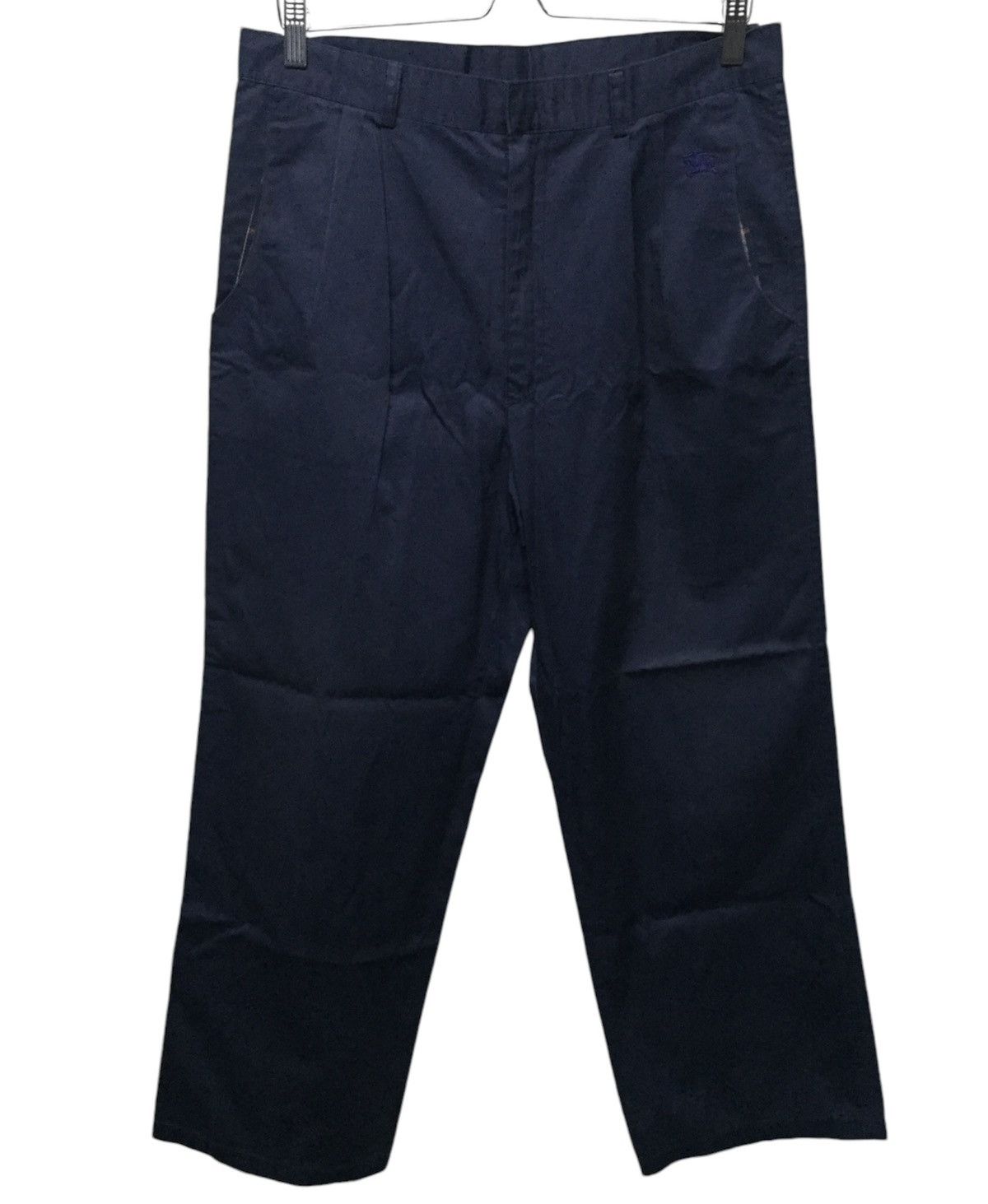 Burberry × Vintage Vintage Burberrys Wide Leg Navy Trousers Size US 33 - 2 Thumbnail