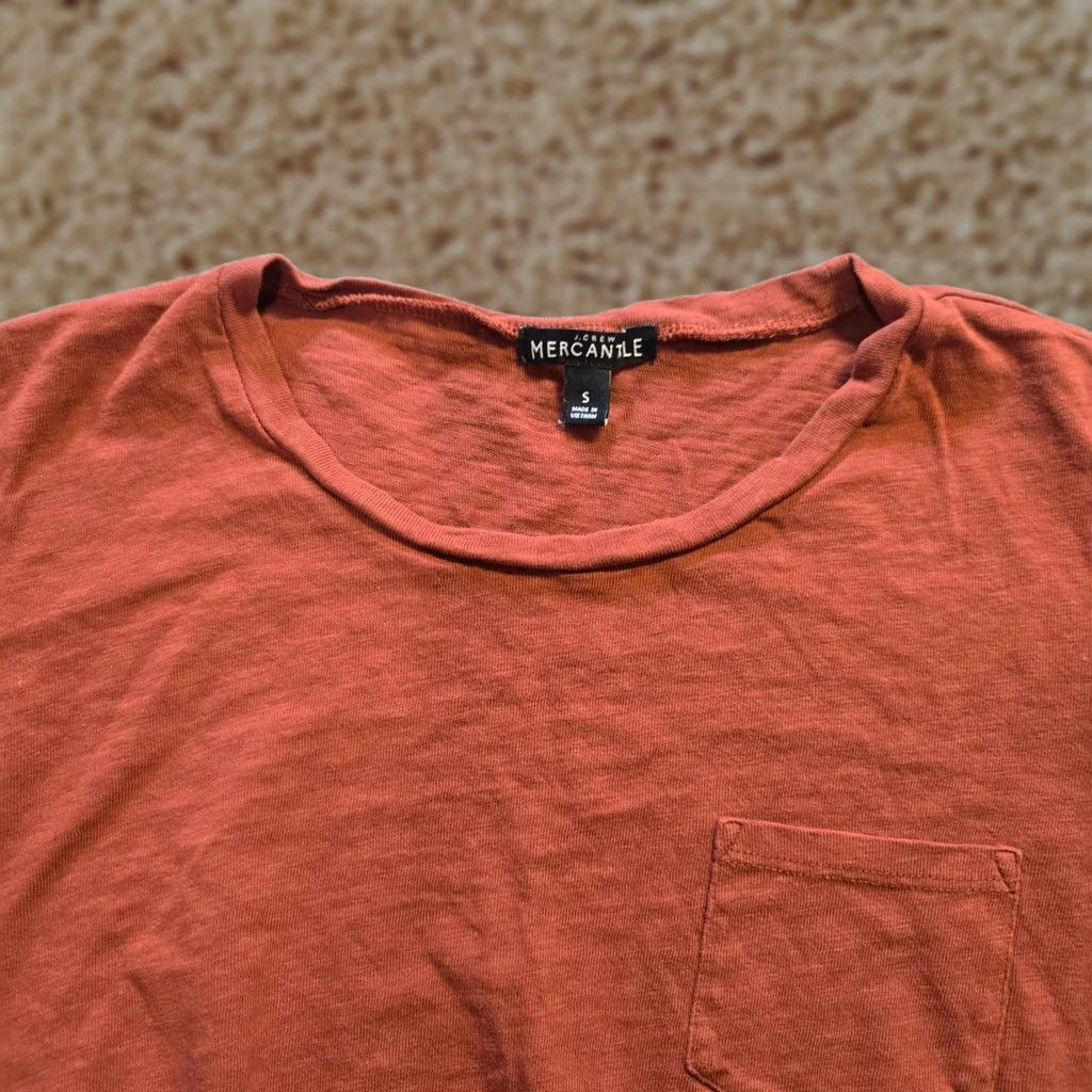 J.Crew J.CREW Top Womens Small Orange Slub Knit Tie Waist Long Sleeve Capsule Casual Shirt Mens? Size S / US 4 / IT 40 - 1 Thumbnail