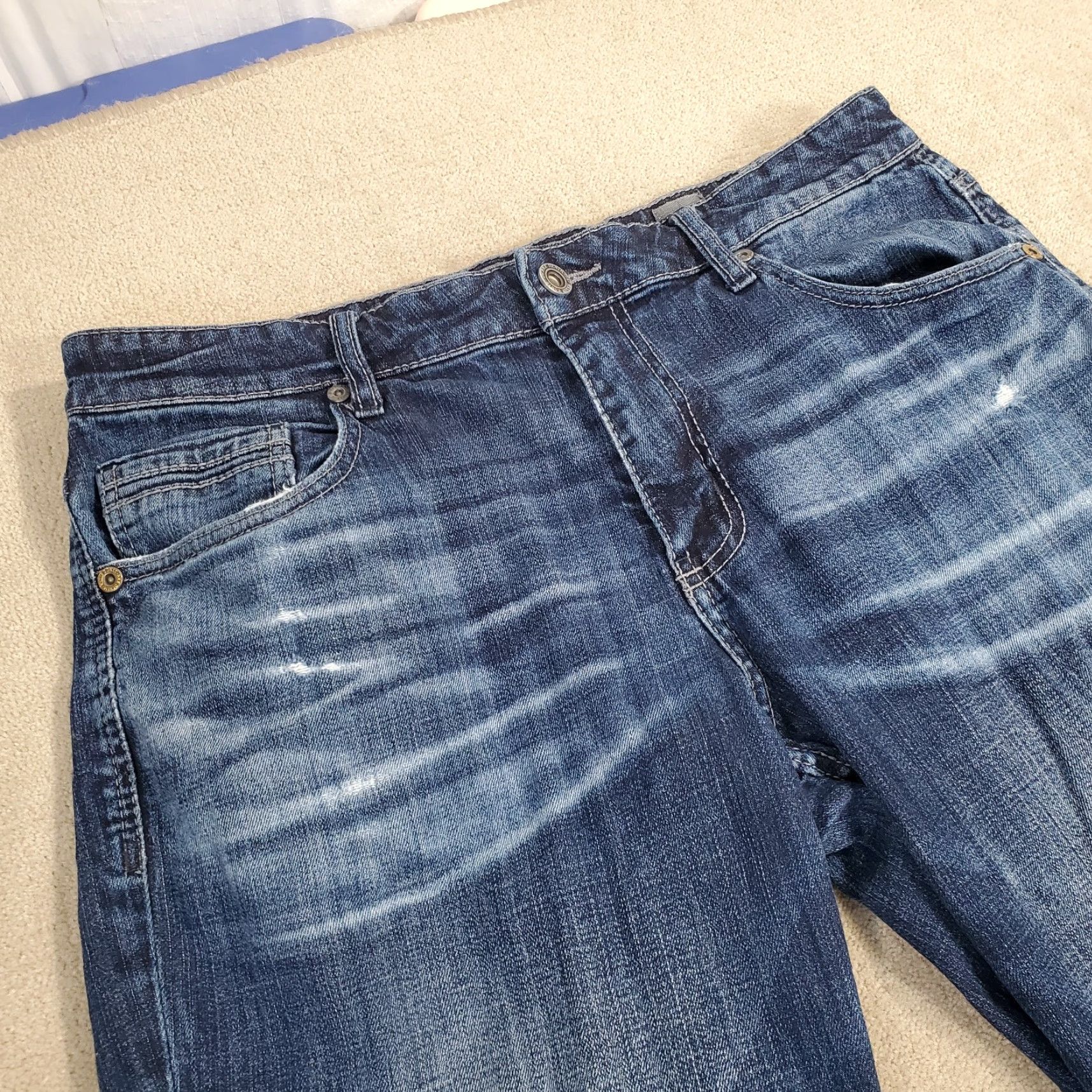 Vintage BKE Jeans Mens 33 R Blue Tyler Straight Leg Buckle Dark Wash Denim Casual Size US 33 - 2 Thumbnail