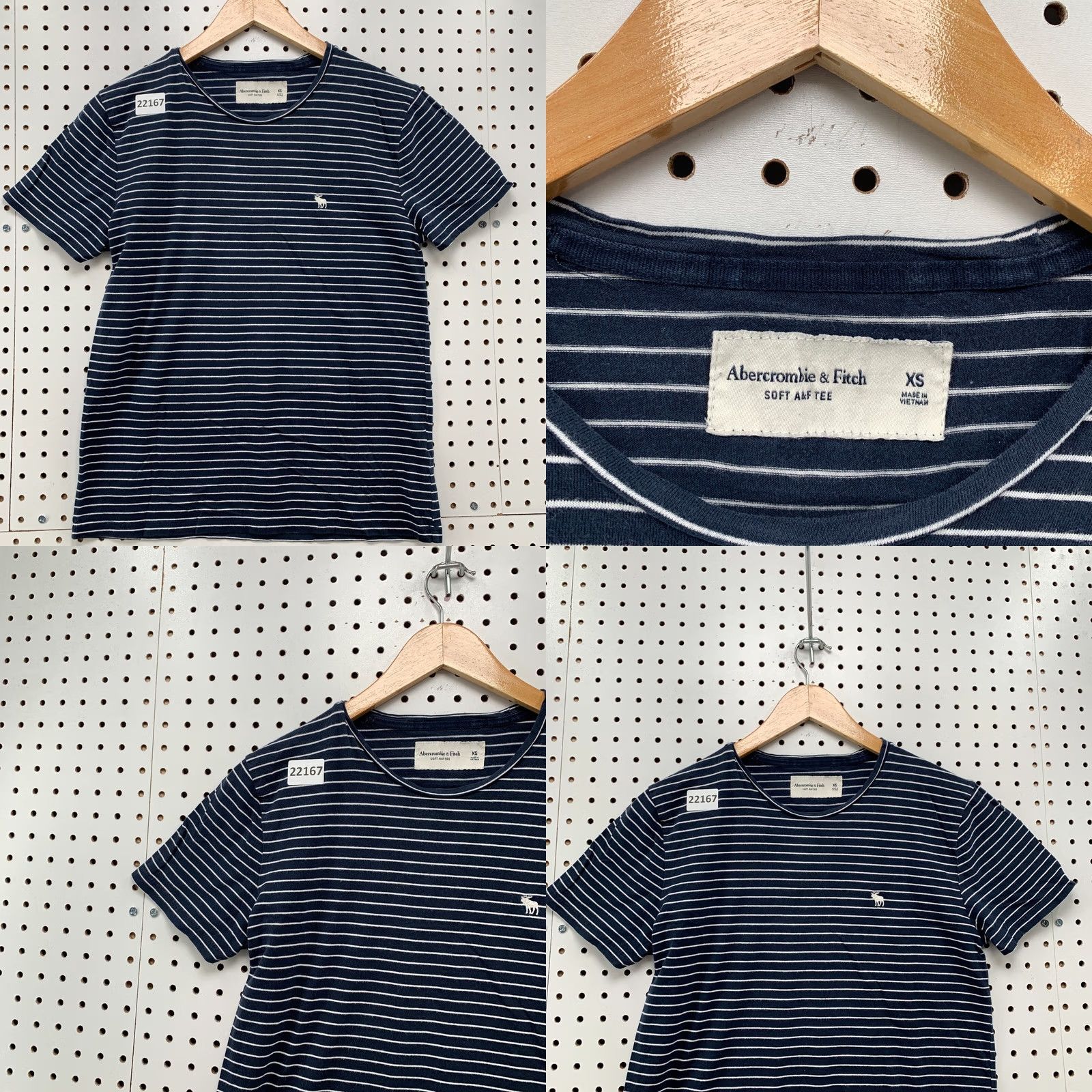Abercrombie & Fitch Abercrombie & Fitch Soft A&F Tee Shirt Striped Womens XS Blue White Moose T-Shirt Cap Sleeve Crew Neck XS Womens Size XS / US 0-2 / IT 36-38 - 8 Thumbnail