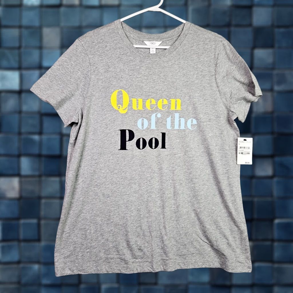 Nordstrom VINTAGE Nordstrom Women's XL Gray Heather Queen of the Pool Graphic T Shirt NWT Size XL / US 12-14 / IT 48-50 - 1 Thumbnail