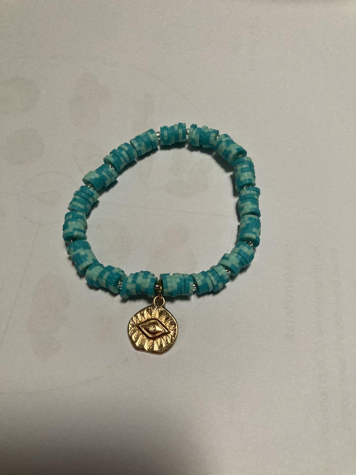 Other Turquoise coloured heishi bracelet with charm Size ONE SIZE - 1 Preview