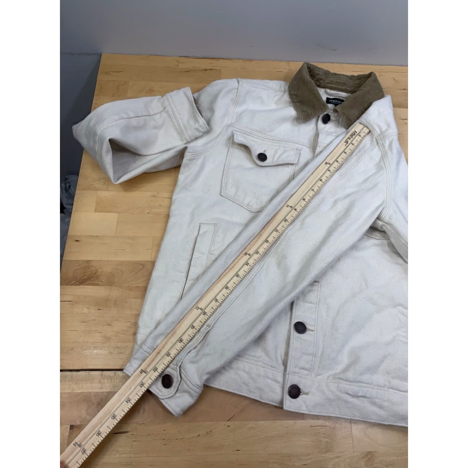 Vintage VINTAGE Jeremiah Trucker Jacket Mens S Beige Casual Button Size US S / EU 44-46 / 1 - 6 Thumbnail