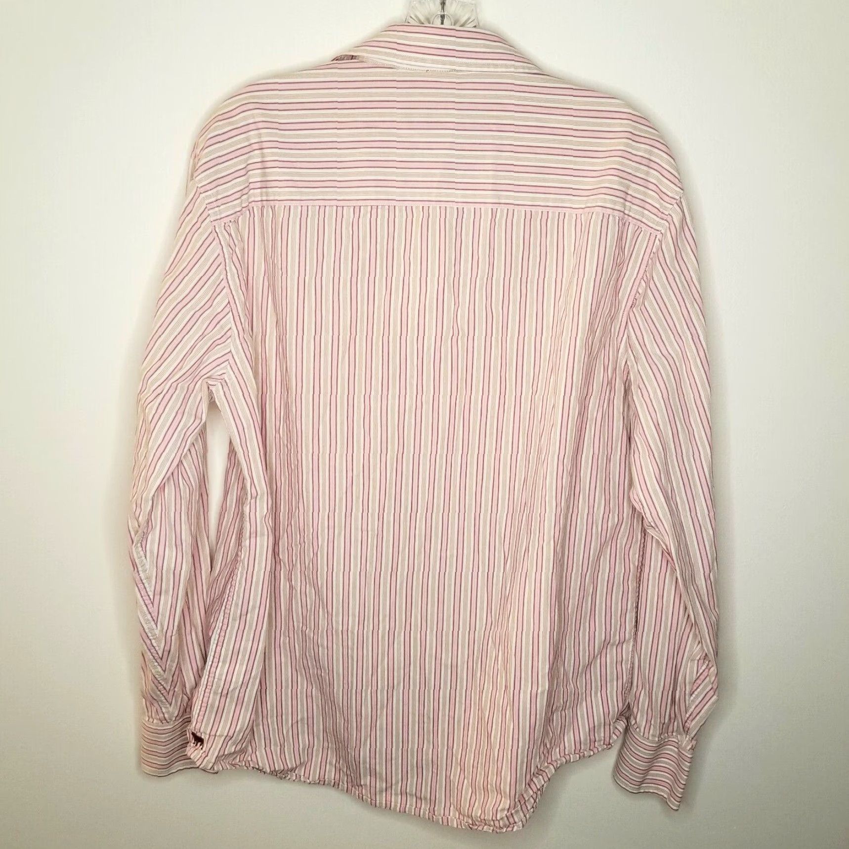 Aeropostale AEROPOSTALE Slim Fit Button-Up Shirt Mens Long Sleeve Size L Pink Yellow Shirt Size US L / EU 52-54 / 3 - 5 Thumbnail