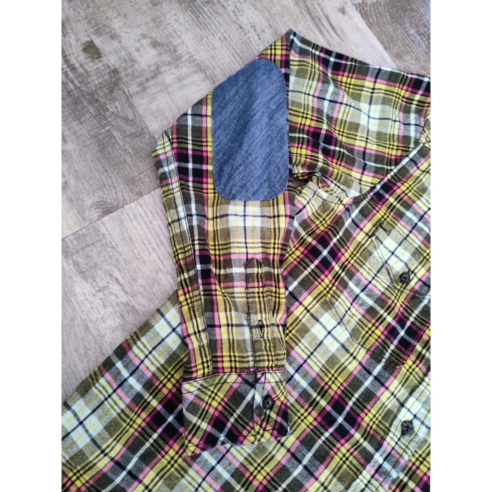 KAVU KAVU Women's Button-Up Flannel Shirt Long Sleeve Casual Travel Plaid Elbow Pads Flip Cuff Cotton M Multicolor Size M / US 6-8 / IT 42-44 - 5 Thumbnail