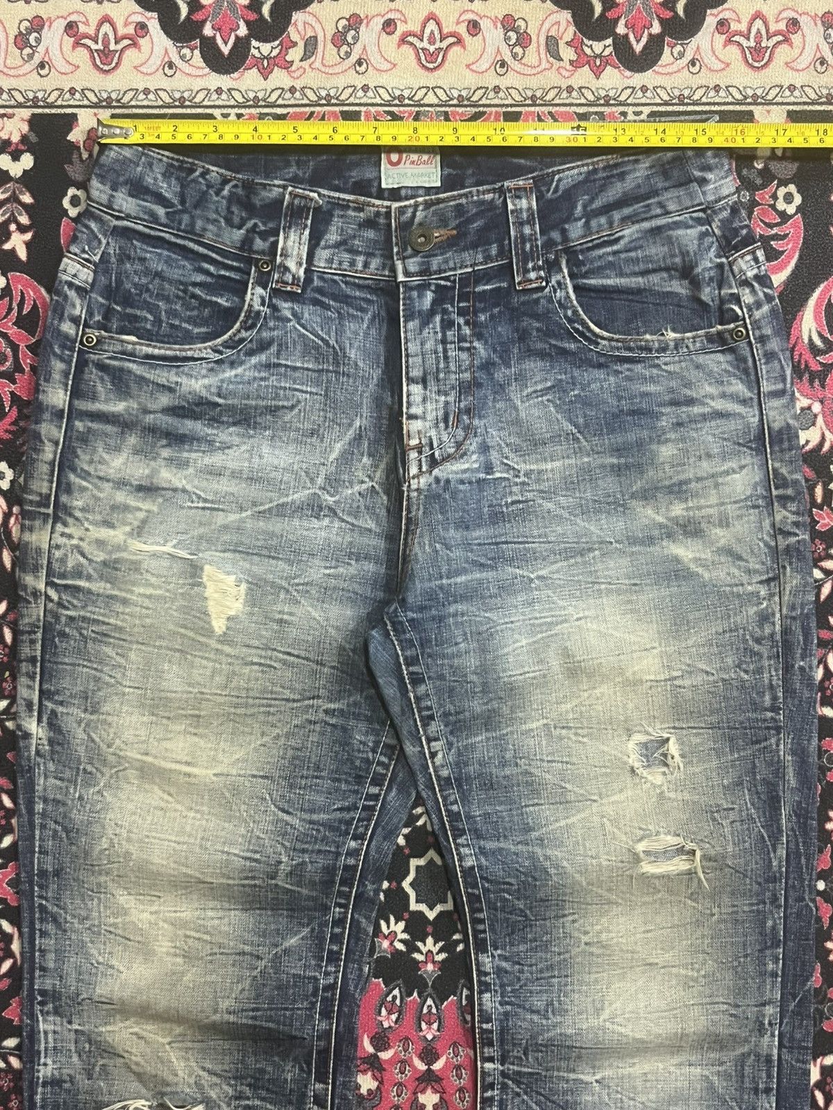 Tornado Mart Ozz-Firsi Pinball Distressed Thunder Distressed Flare Jeans Size US 30 / EU 46 - 10 Thumbnail