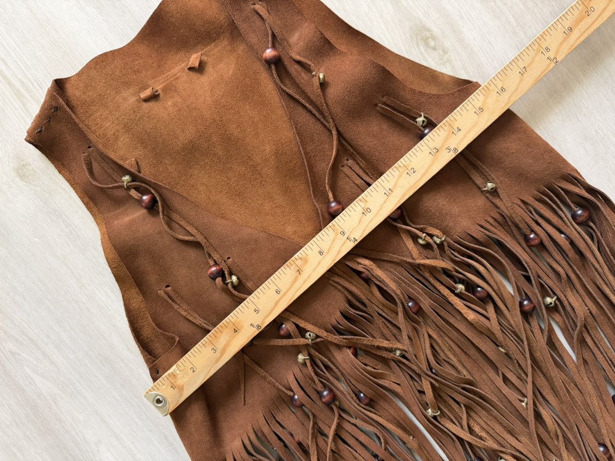 Vintage Custom Fringe Open Vest Boho Festival Western Hippie Suede Size US S / EU 44-46 / 1 - 6 Thumbnail