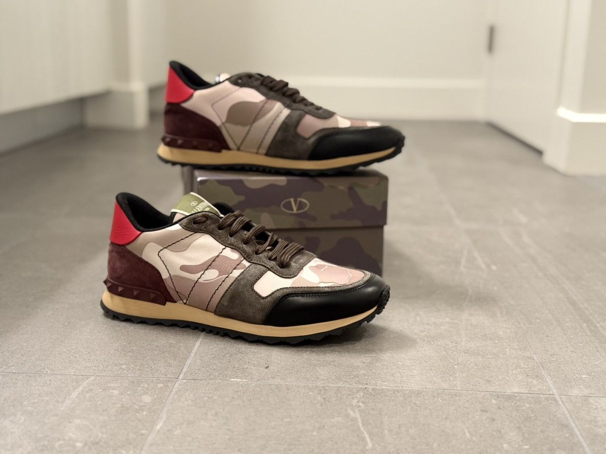 Valentino CAMOUFLAGE ROCKRUNNER SNEAKERS LEATHER & CANVAS Size US 11 / IT 41 - 1 Thumbnail