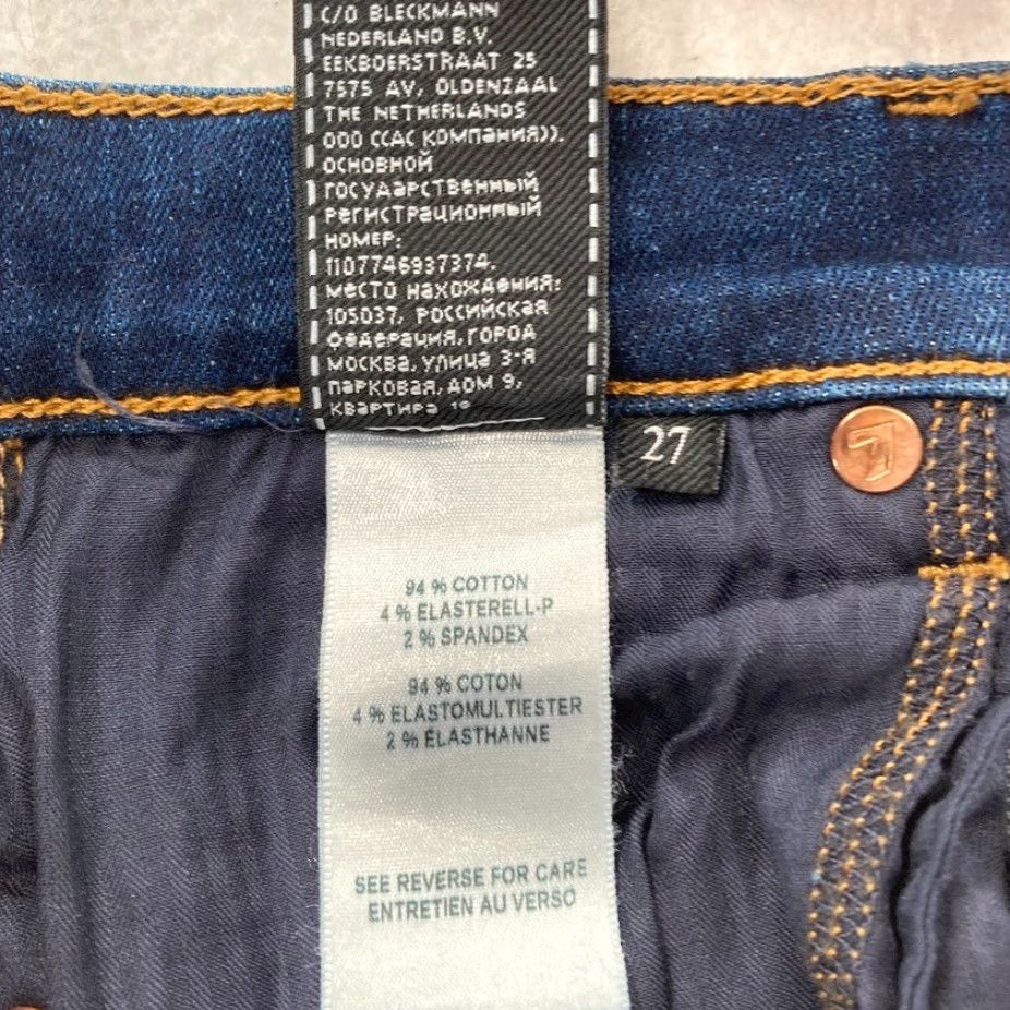 7 For All Mankind 7 For All Mankind Women's 27 Dark Wash Blue Stretch Denim Skinny Ankle Jeans Size 26" / US 2 / IT 38 - 7 Thumbnail