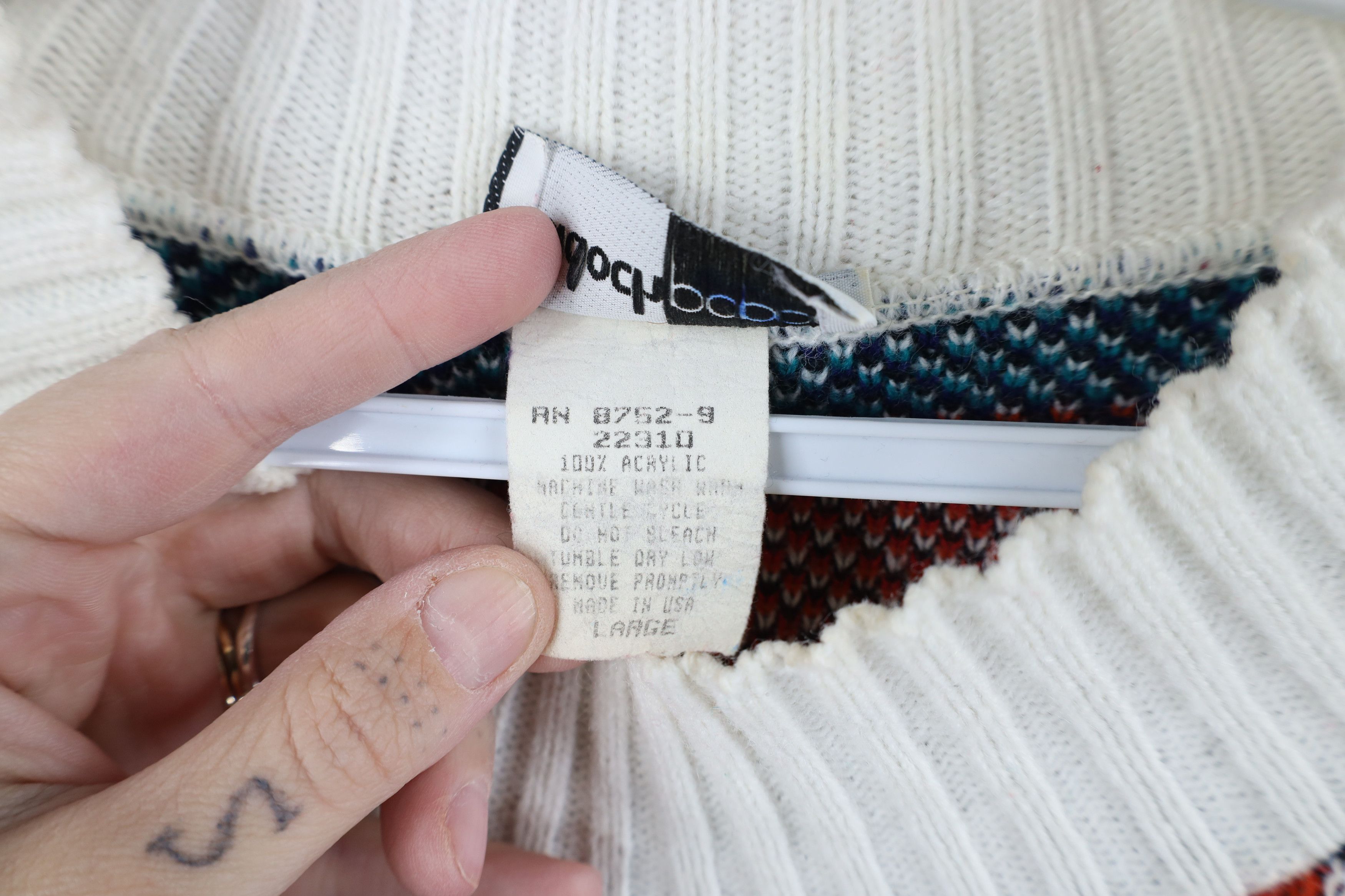 Vintage Vintage 90s Streetwear Fair Isle Knit Mock Neck Sweater USA Size L / US 10 / IT 46 - 6 Thumbnail