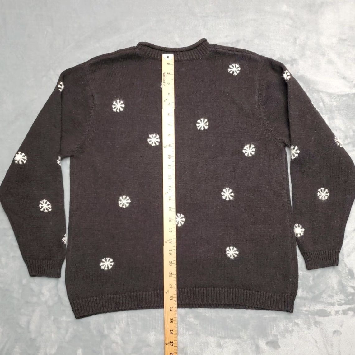Etro VINTAGE Christmas Sweater Womens Large Black Snowman Holiday Retro Y2K 90s Granny Size M / US 6-8 / IT 42-44 - 7 Thumbnail
