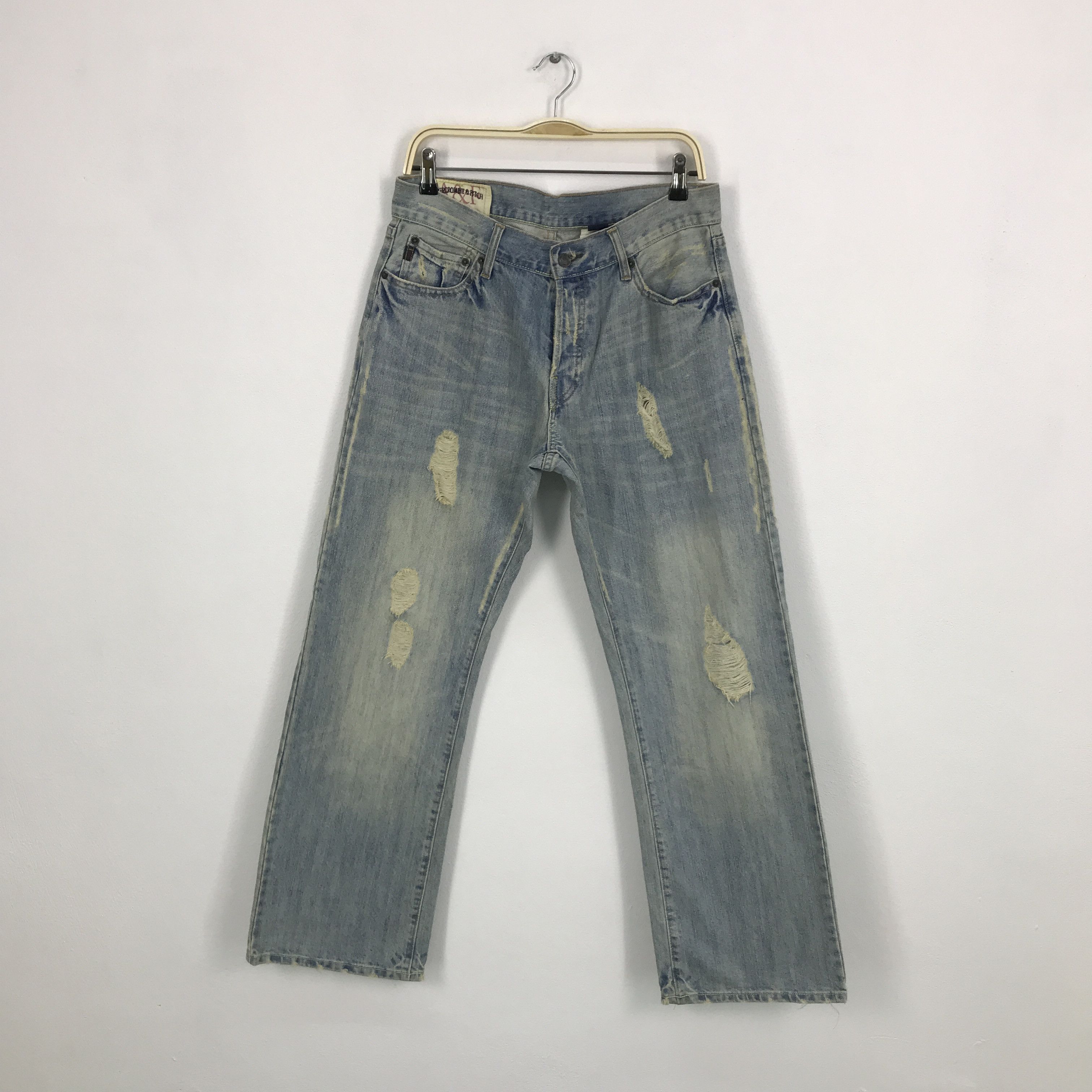 Abercrombie & Fitch × Japanese Brand Baggy Denim abercrrombie and fitch distressed pants Size US 32 / EU 48 - 1 Thumbnail