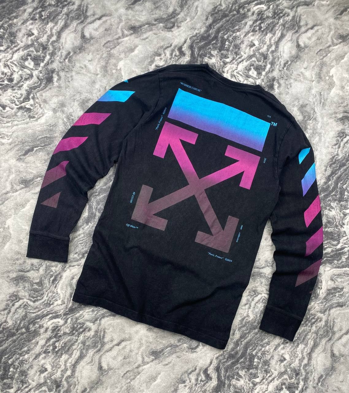 Off-White Off White Diagonal Gradient Long Sleeve Big Logo Men Size US L / EU 52-54 / 3 - 1 Thumbnail