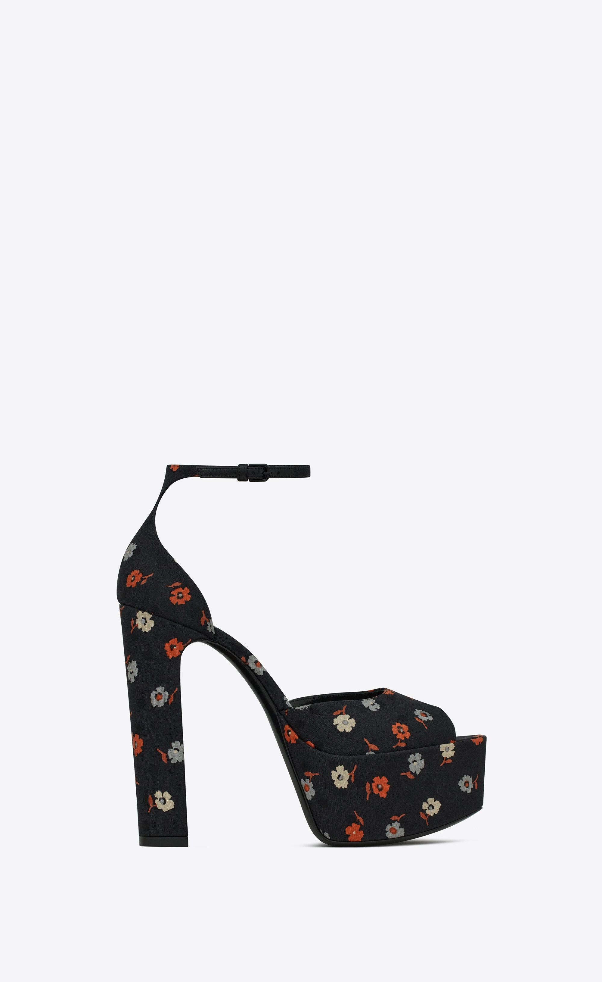 Saint Laurent Paris o1bcso1str0125 Jodie Platform Sandals in Black Size US 10 / IT 40 - 1 Thumbnail