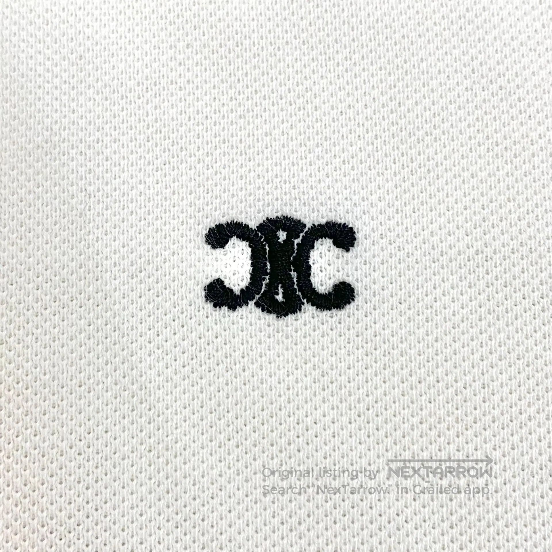 Celine CELINE White Arc de Triomphe Embroidered Cotton Notched La Size US S / EU 44-46 / 1 - 5 Thumbnail
