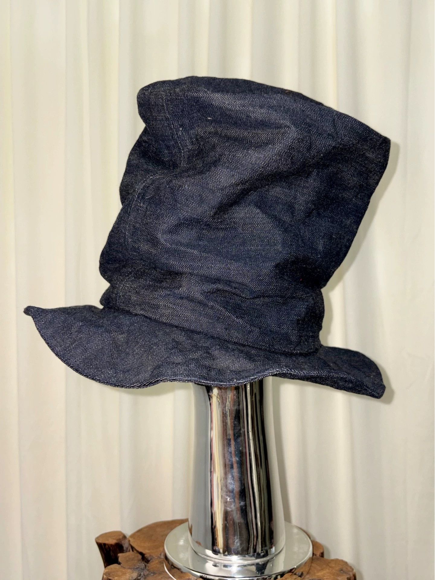 Other UNFINISHED Witchy Pleated Distorted Denim Slouch Hat Size ONE SIZE - 1 Thumbnail