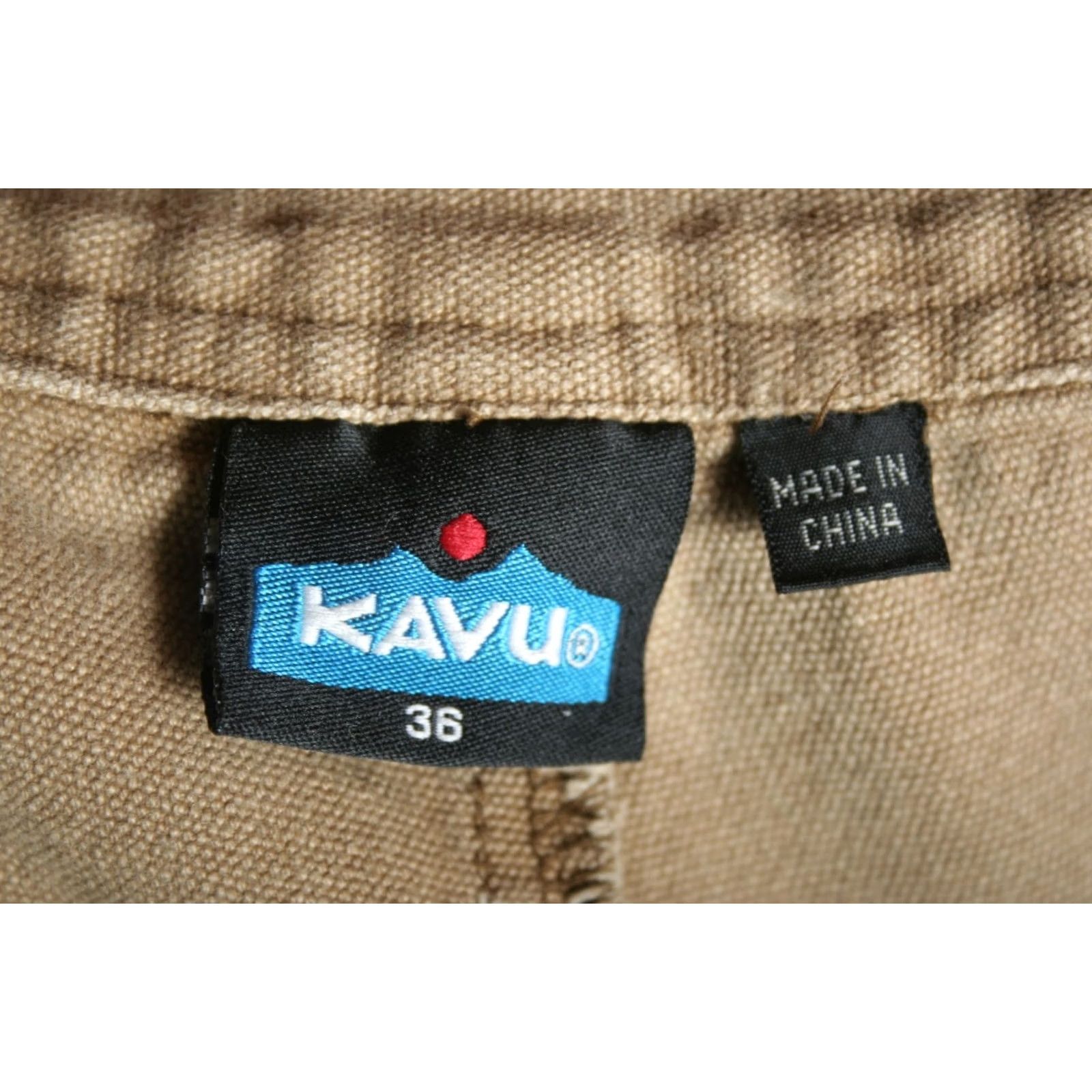 KAVU KAVU Tan Canvas Outdoor Chore Pants Mens Size 36 Regular Front Flat Inseam 30.5" Cotton Tan Chore Pants Mens Size US 33 - 7 Thumbnail