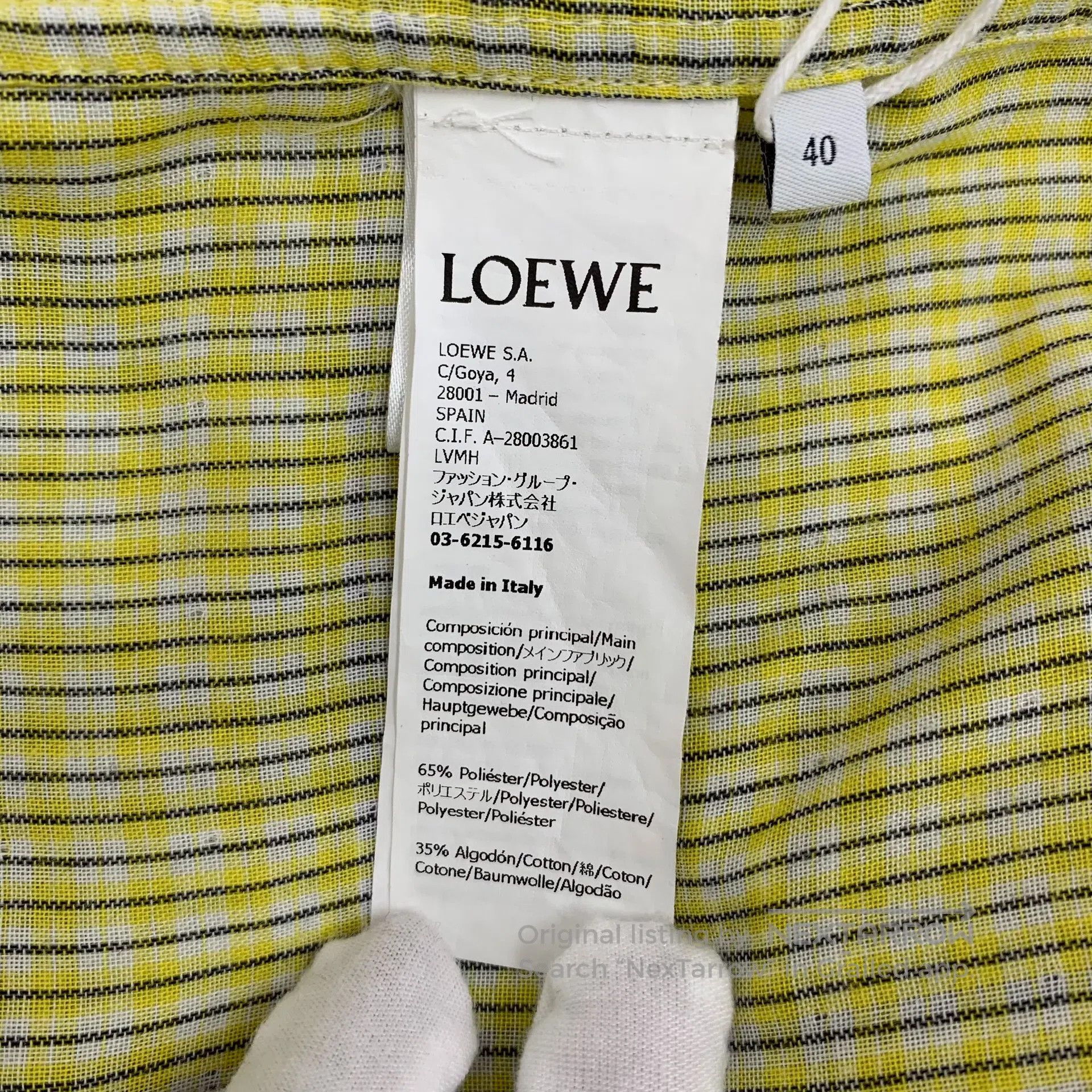 Loewe Loewe Light green plaid pocket logo embossed collar single Size S / US 4 / IT 40 - 7 Thumbnail
