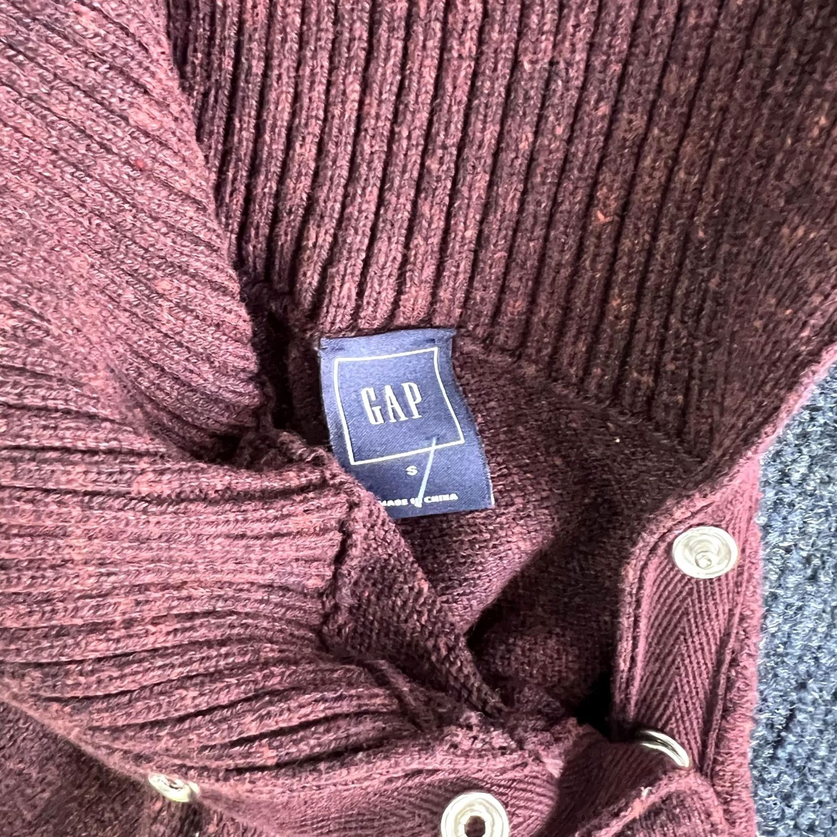 Gap Gap Sweater Womens Small Red Marled Turtleneck Button Neck Knit Pullover Size S / US 4 / IT 40 - 3 Thumbnail