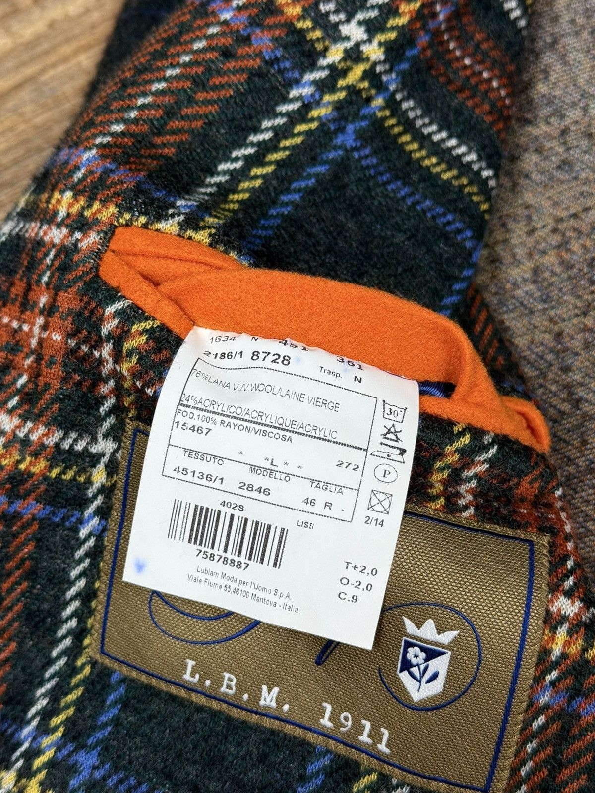 L.B.M. 1911 × Luigi Bianchi L.B.M 1911 Wool Checked Multicolour Two Piece Blazer Jacket Size 46R - 15 Thumbnail