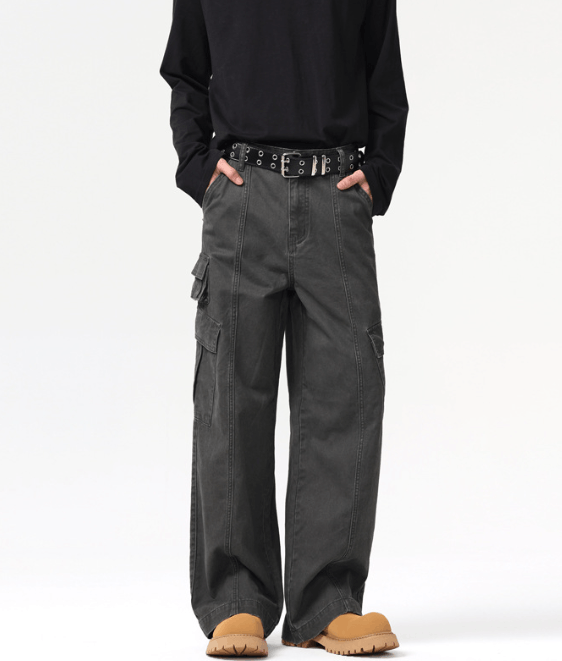 Japanese Brand × Jean Vintage workwear multi-pocket wide-leg baggy jeans Size US 32 / EU 48 - 1 Thumbnail
