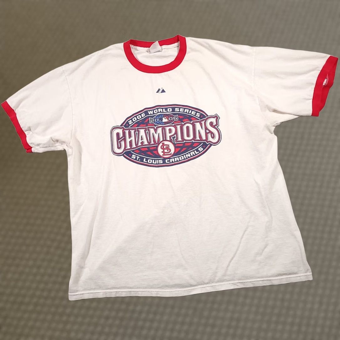 Vintage VINTAGE Cardinals Shirt Mens 2X White Ringer 2006 World Series Champions MLB Y2K Size US XXL / EU 58 / 5 - 1 Thumbnail