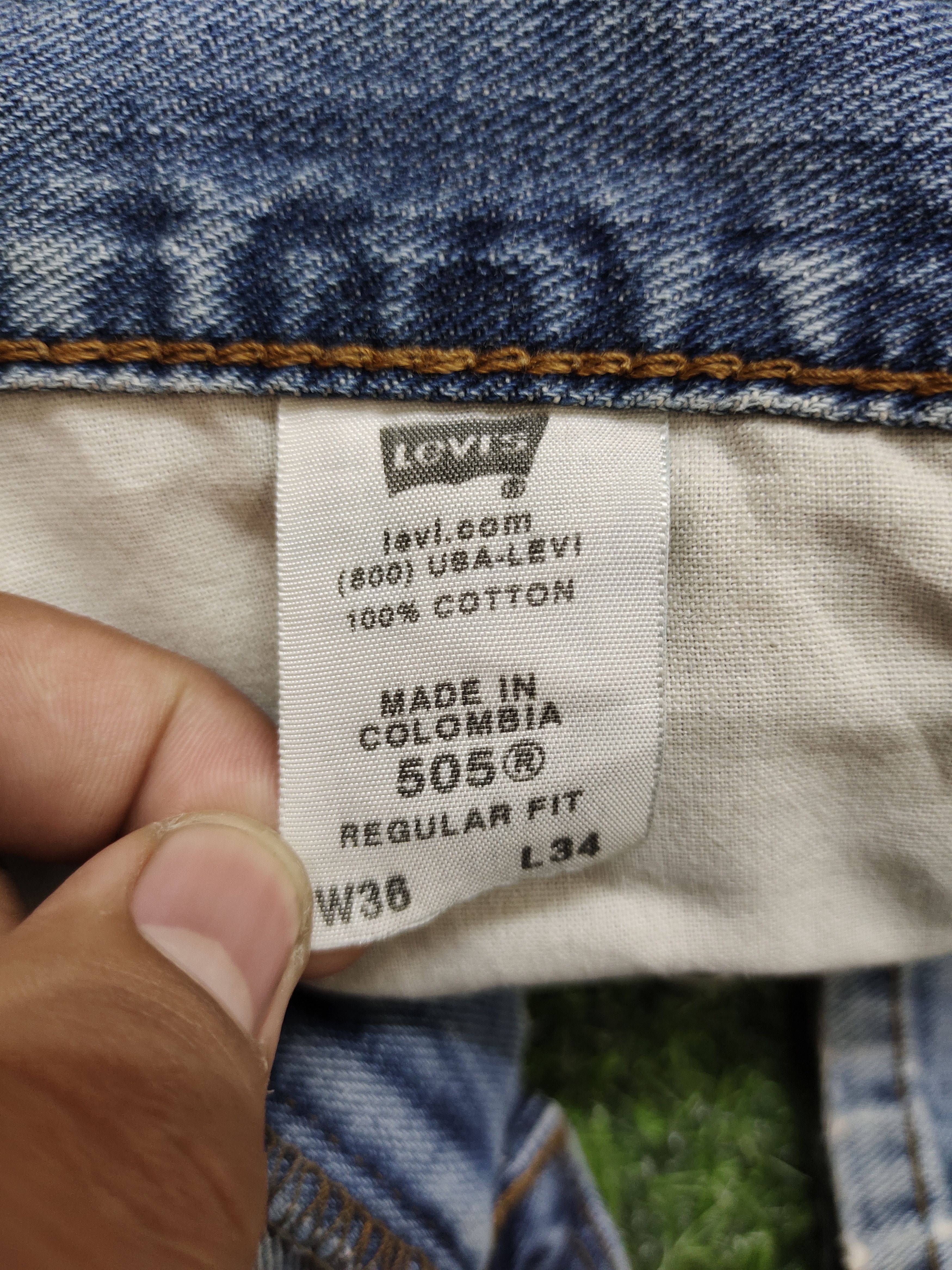 Levi's Size 36x33 Vtg Levis 505 Regular Fit Jean Distressed Painted Size US 36 / EU 52 - 20 Thumbnail