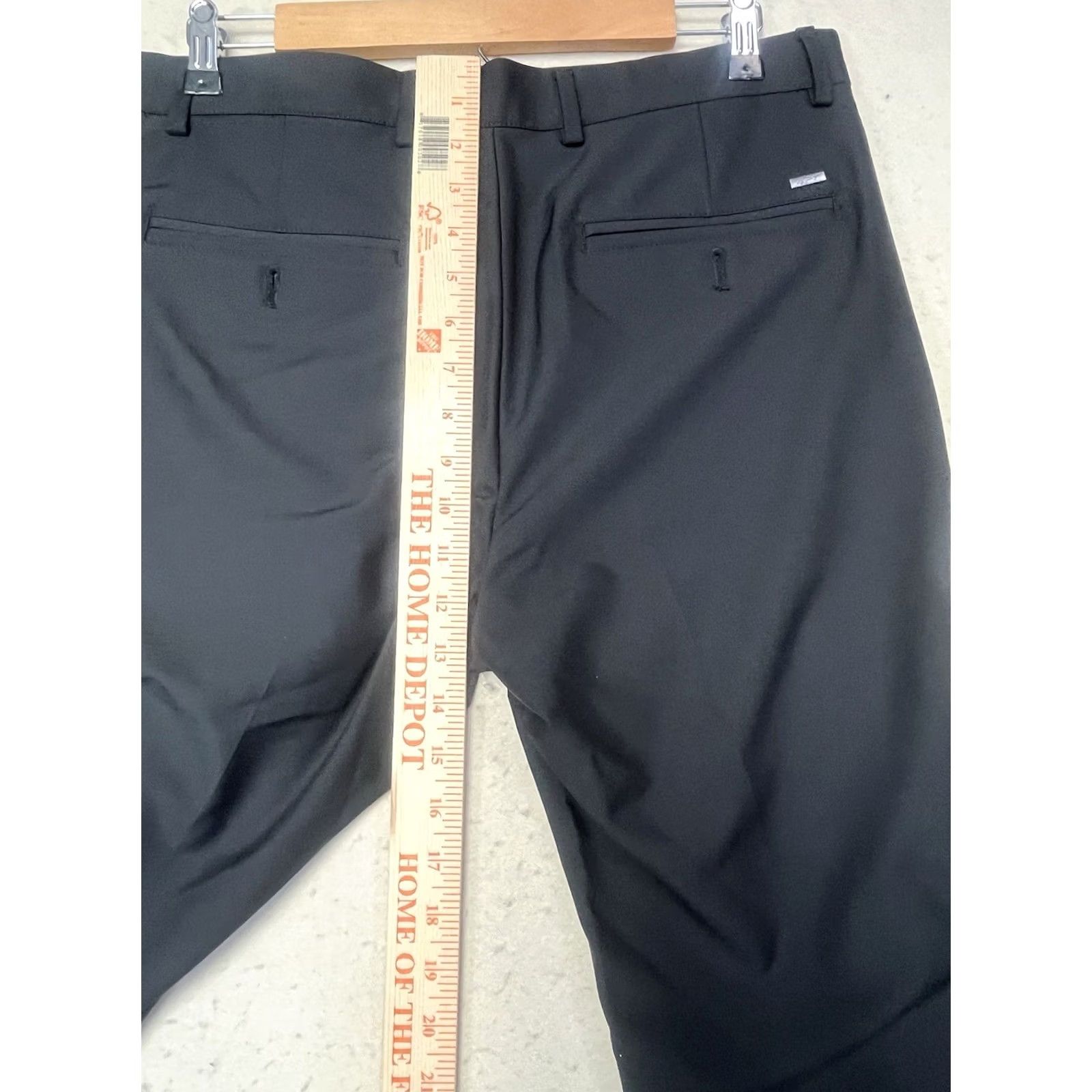 Vintage Greg Norman Men's Pants Classic Fit Black 32x29 Flat Front Stretch Pocket 2 Front Slit 2 Back Button Closure Casual Modern Style Size US 32 / EU 48 - 4 Thumbnail