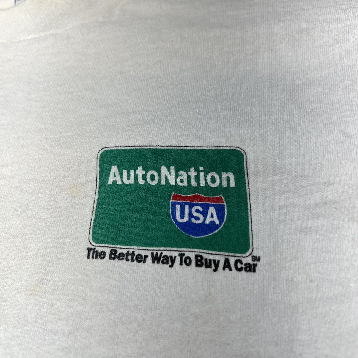 Fruit Of The Loom × Vintage VTG Auto Nation Tee Shirt White Single Stitch Heavy Cars Size US L / EU 52-54 / 3 - 3 Thumbnail