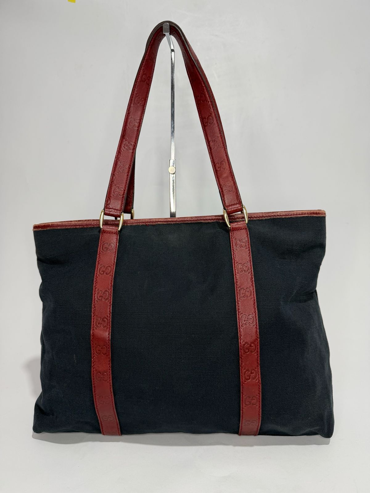 Gucci Vintage Gucci Canvas Tote Bag with Red GG Leather Straps Size ONE SIZE - 4 Thumbnail