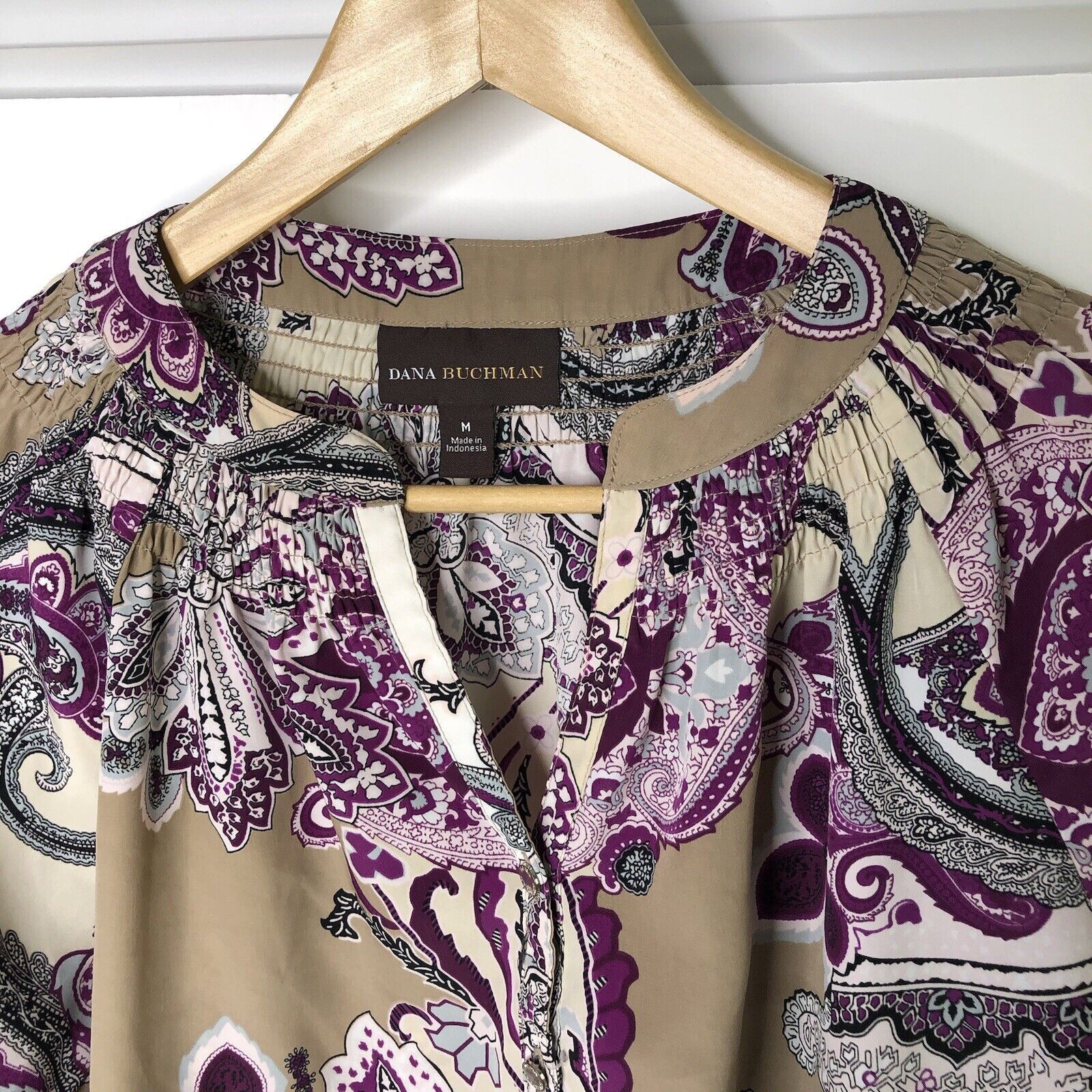 Other Dana Buchman Top Paisley Blouse Size M Henley 3/4 Size M / US 6-8 / IT 42-44 - 4 Thumbnail
