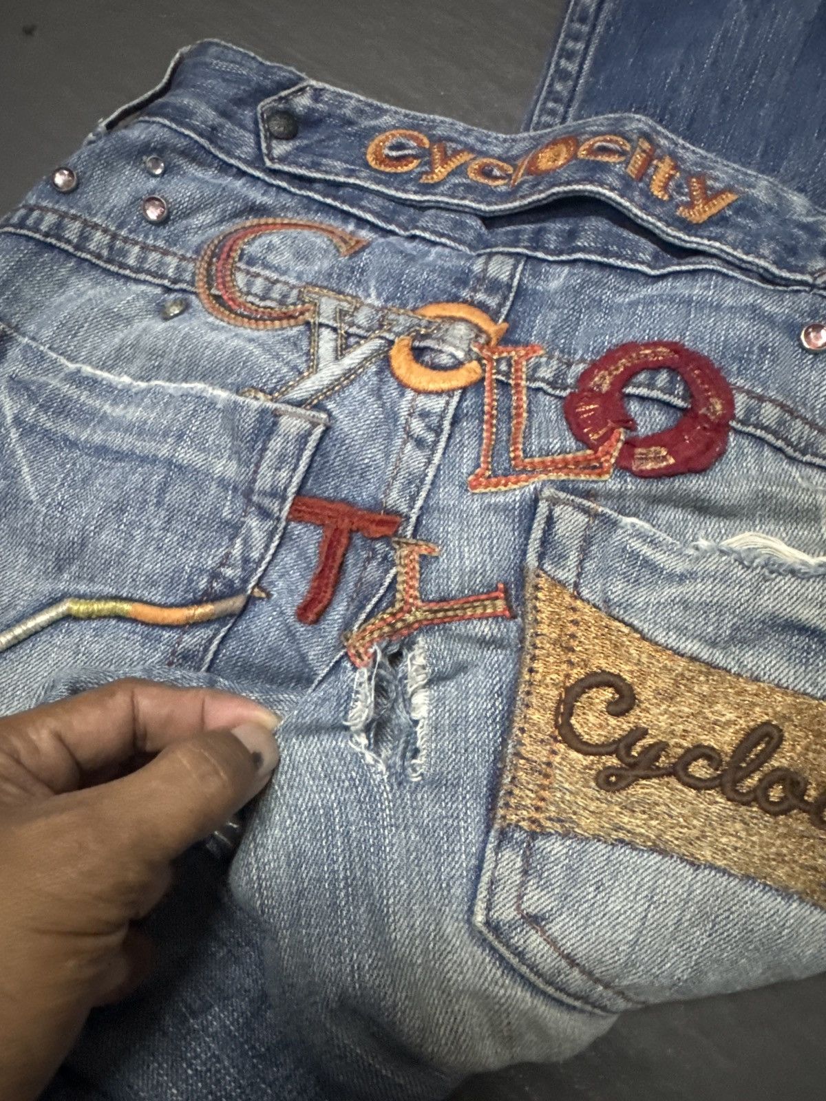 If Six Was Nine × Japanese Brand × Seditionaries CYCLOCITU FLARE JEANS Size US 30 / EU 46 - 7 Thumbnail