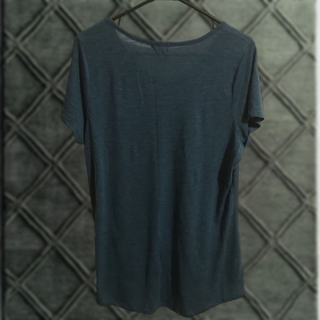 Madison Madison & Berkeley Blouse Shirt XL Blue Short Sleeve V-Neck Bling Jeweled 1X B487 Women Size XL / US 12-14 / IT 48-50 - 1 Thumbnail