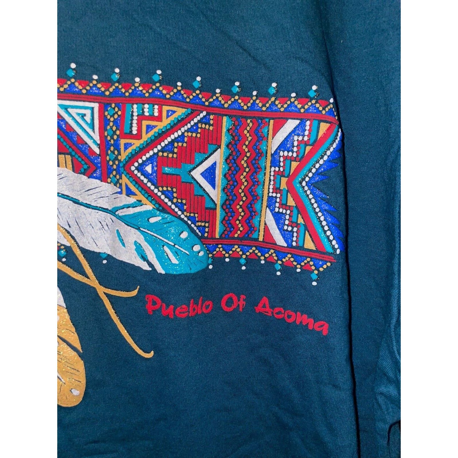 Jerzees Vintage Pueblo Of Acoma Shirt Native Amercian Tee 90s VTG XL Size US XL / EU 56 / 4 - 5 Thumbnail